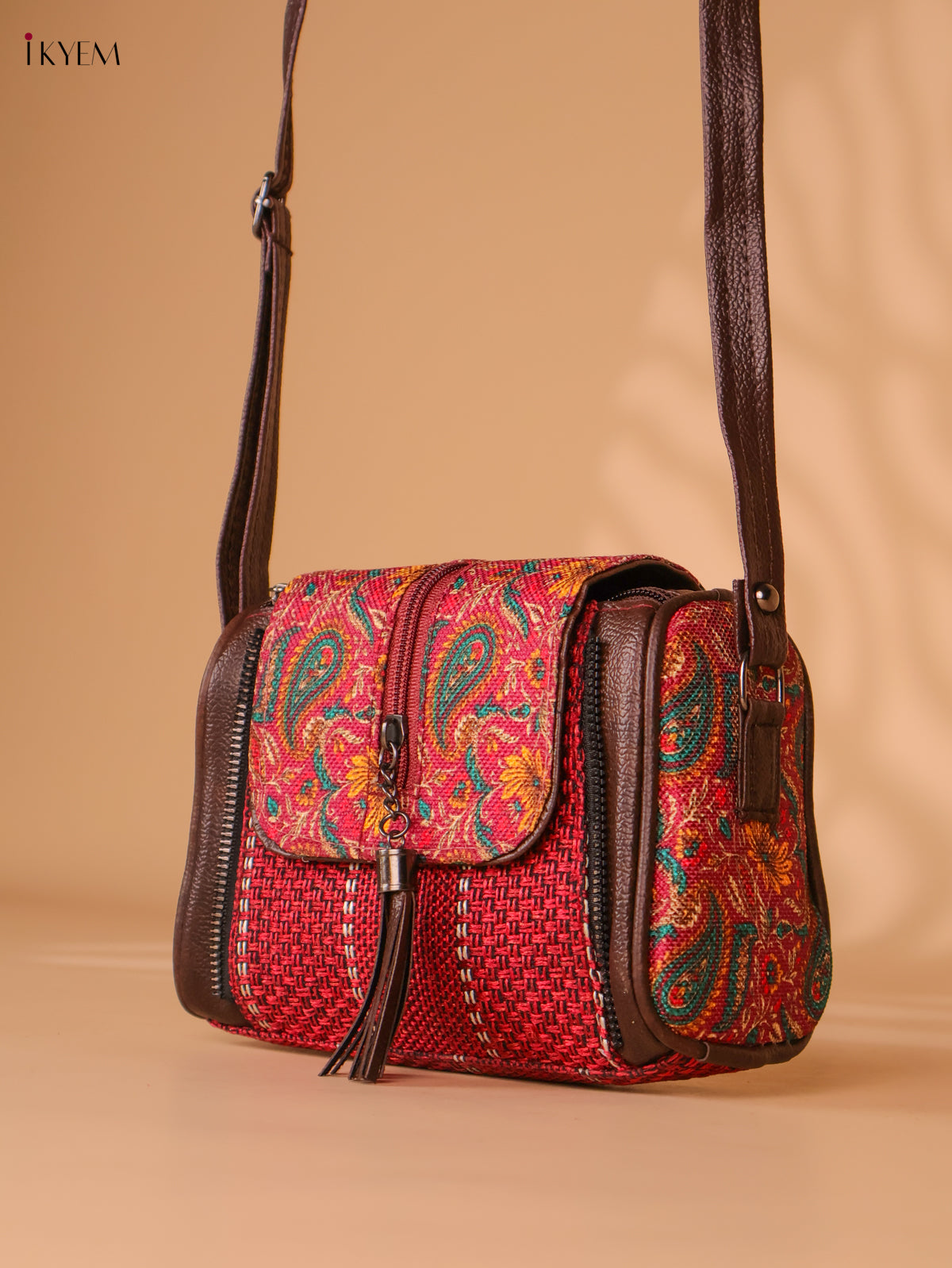 Printed Sling Bag-Red colour