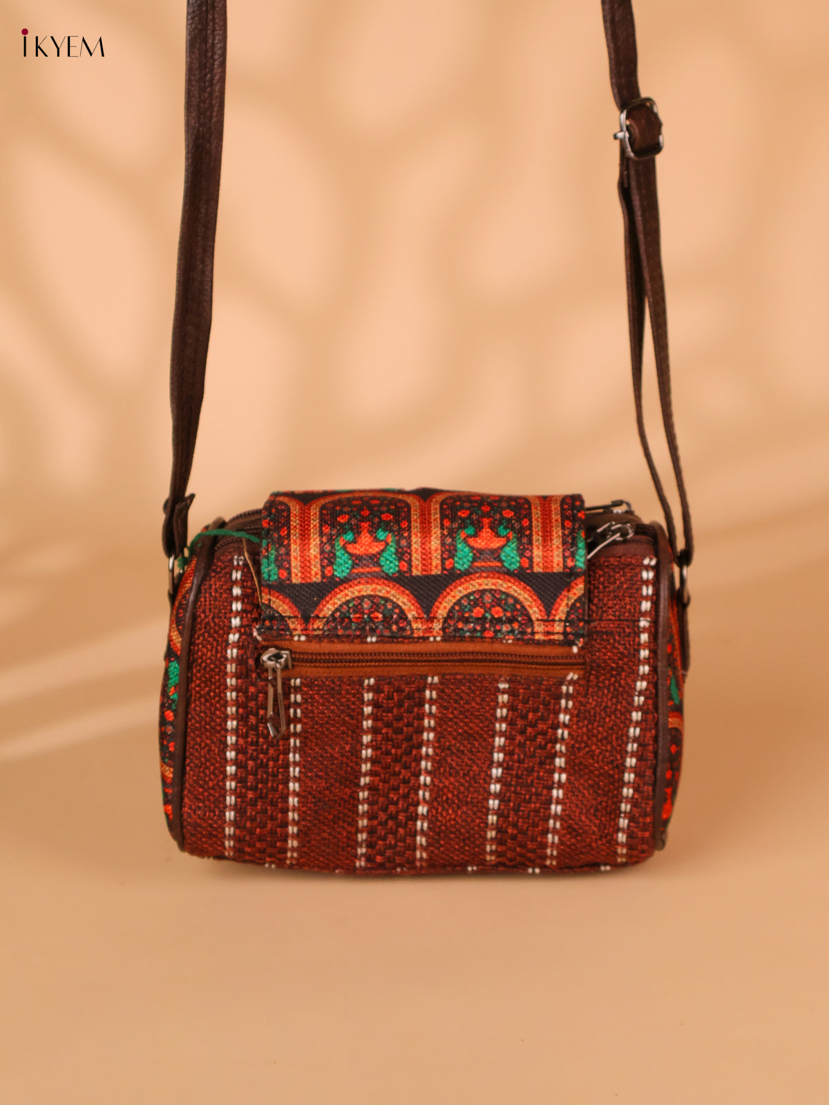 Printed Sling Bag-Maroon colour
