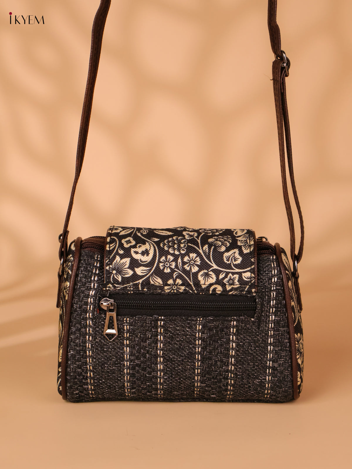 Printed Sling Bag-Black colour