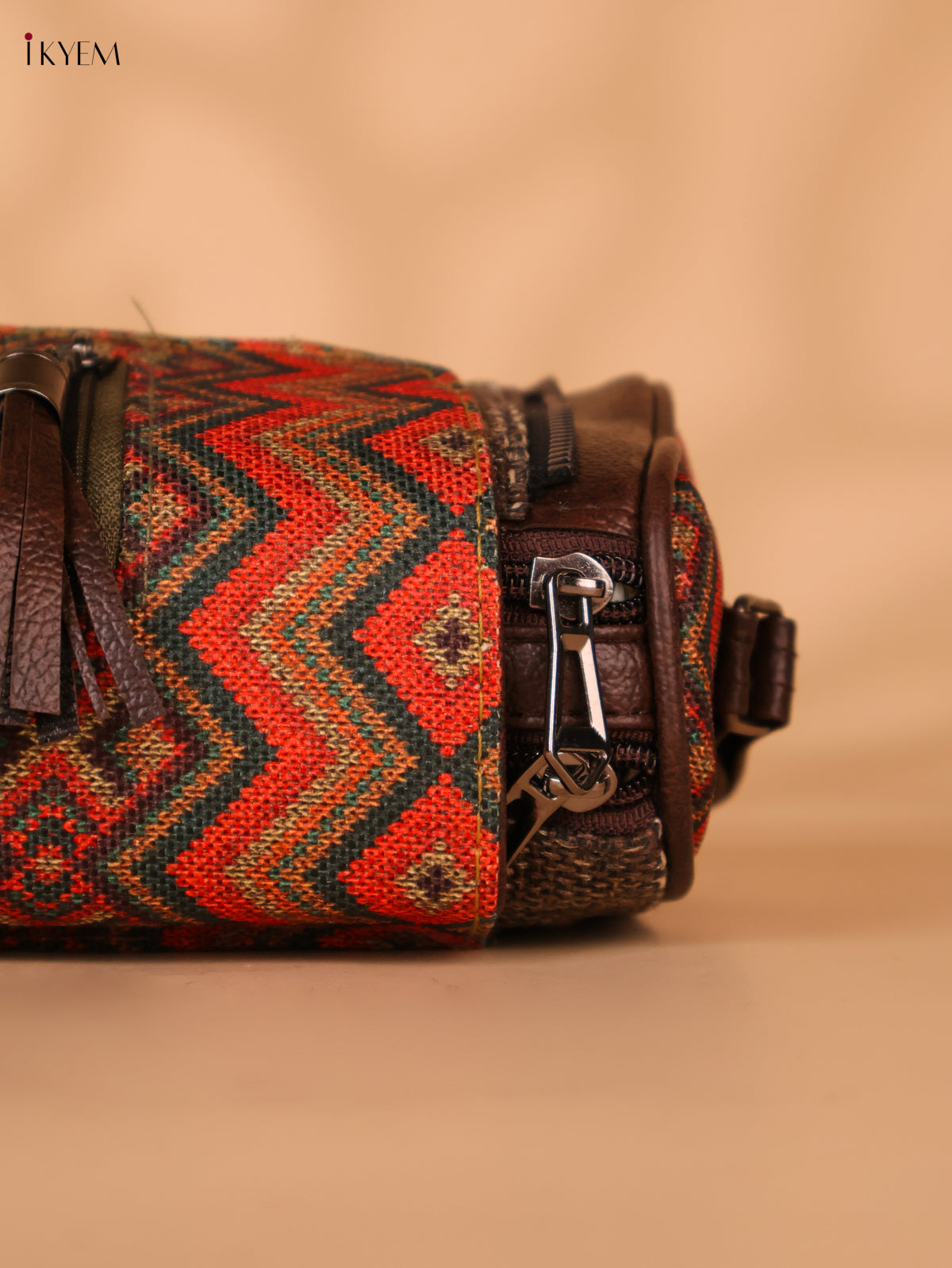 Printed Sling Bag-Brown colour