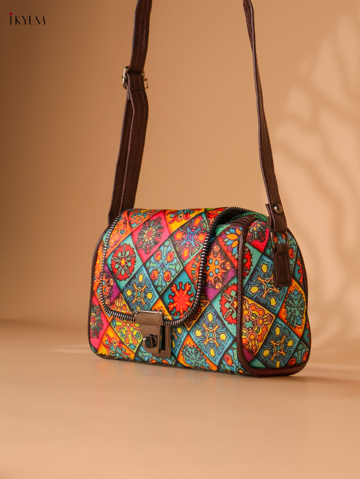 Printed cotton Sling Bag – Multicolour