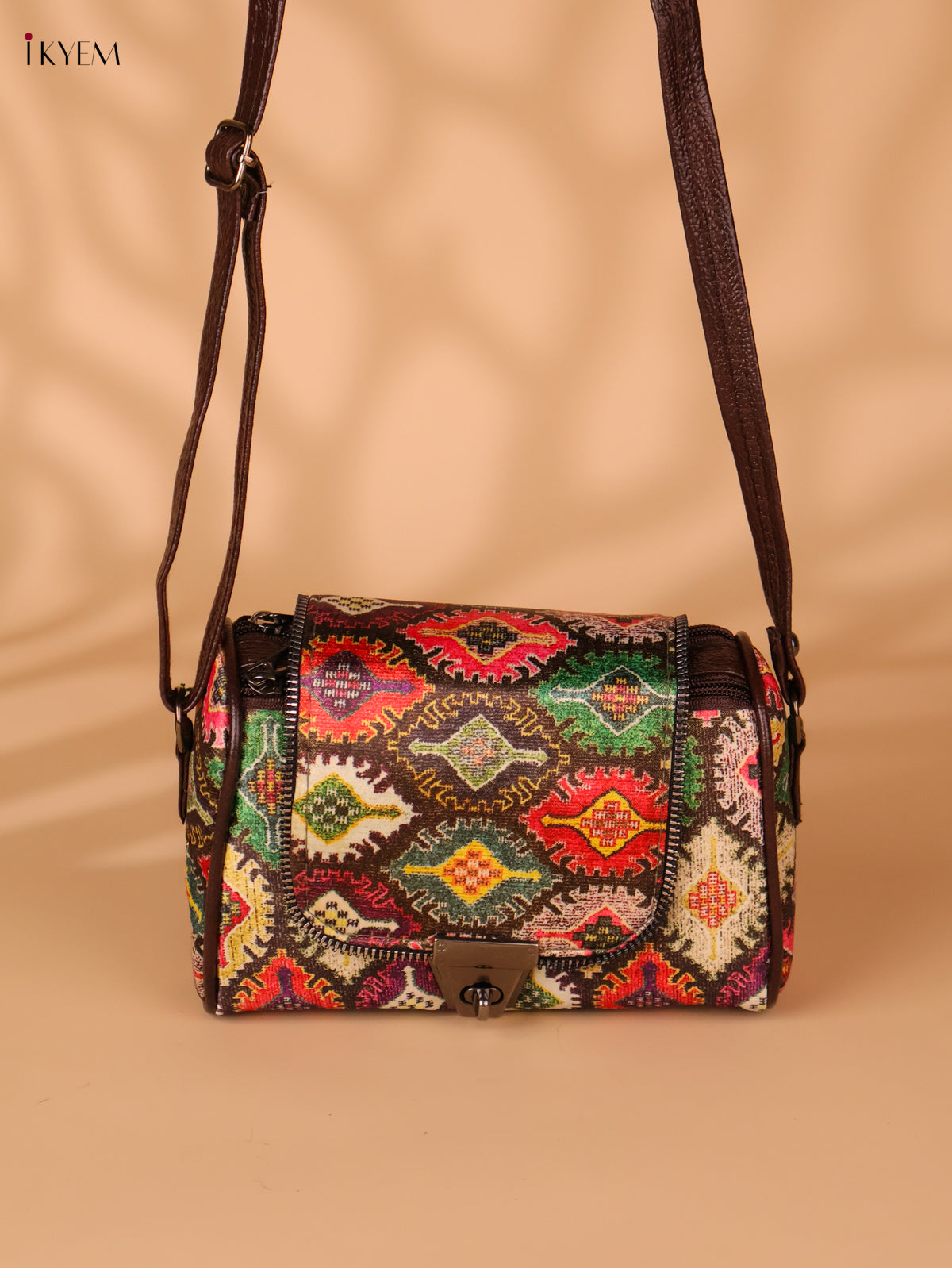 Printed cotton Sling Bag – Multicolour