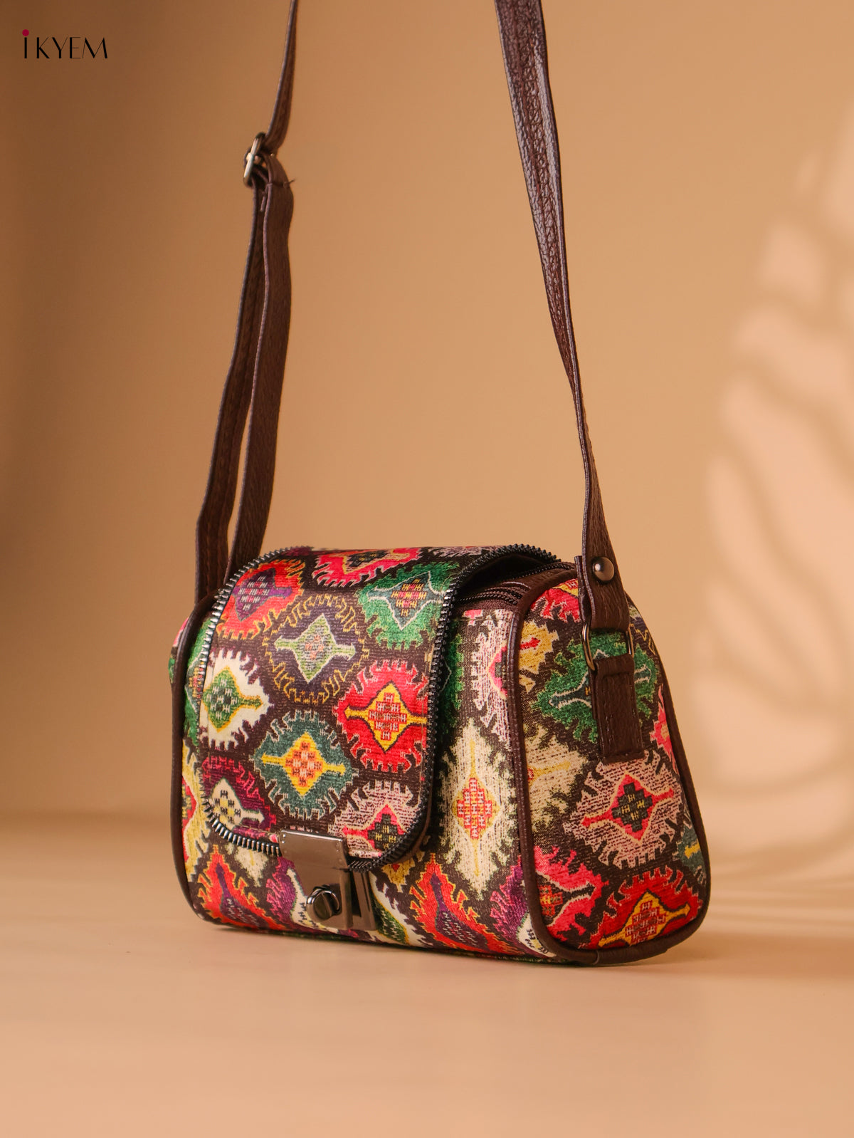 Printed cotton Sling Bag – Multicolour