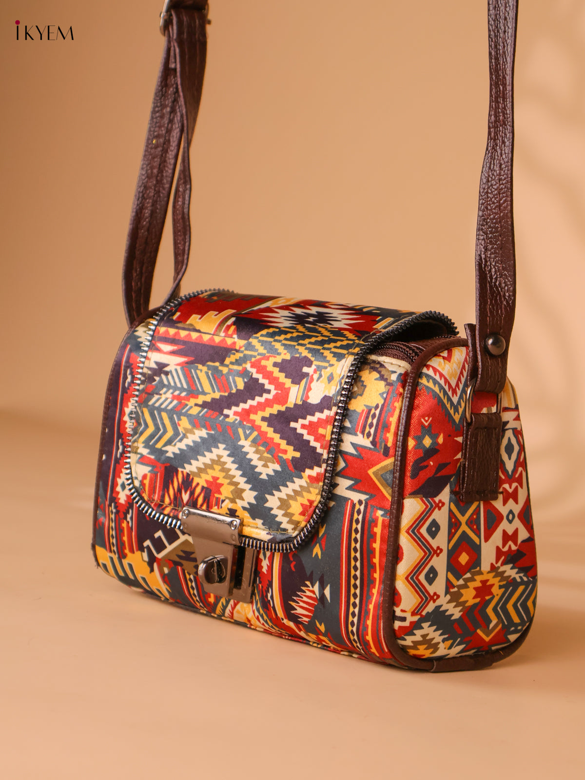 Printed cotton Sling Bag – Multicolour