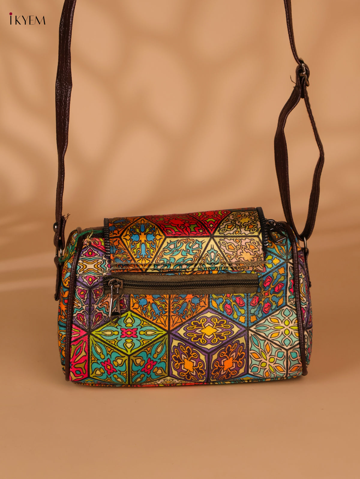 Printed cotton Sling Bag – Multicolour