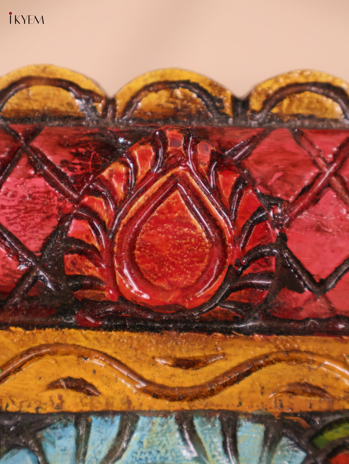 Wooden Hand carved Painted Horizandal Gopuram-(8x36)