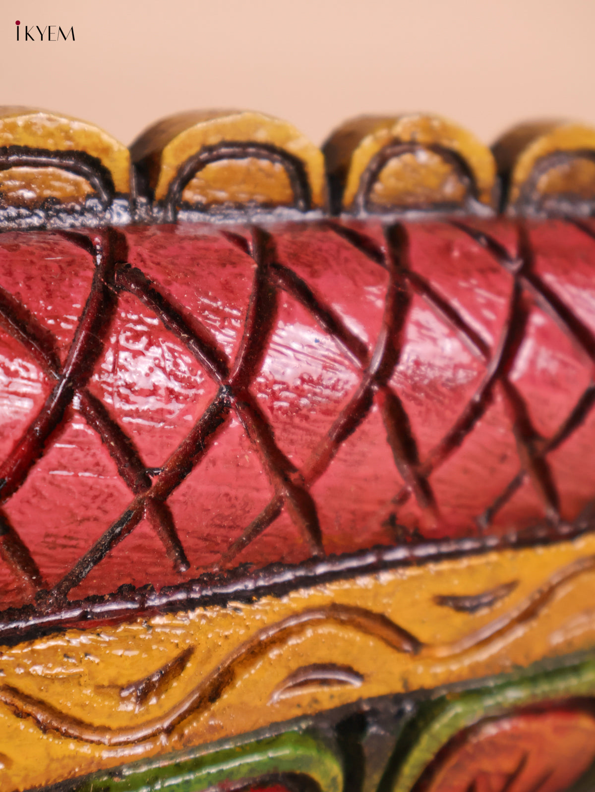 Wooden Hand carved Painted Horizandal Gopuram-(8x36)