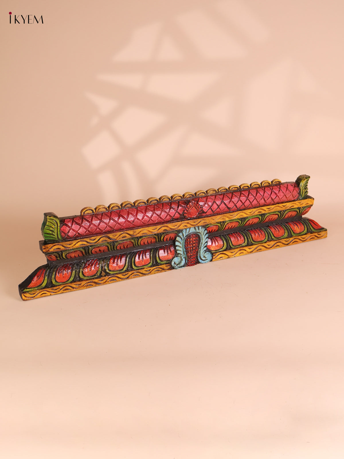 Wooden Hand carved Painted Horizandal Gopuram-(8x36)