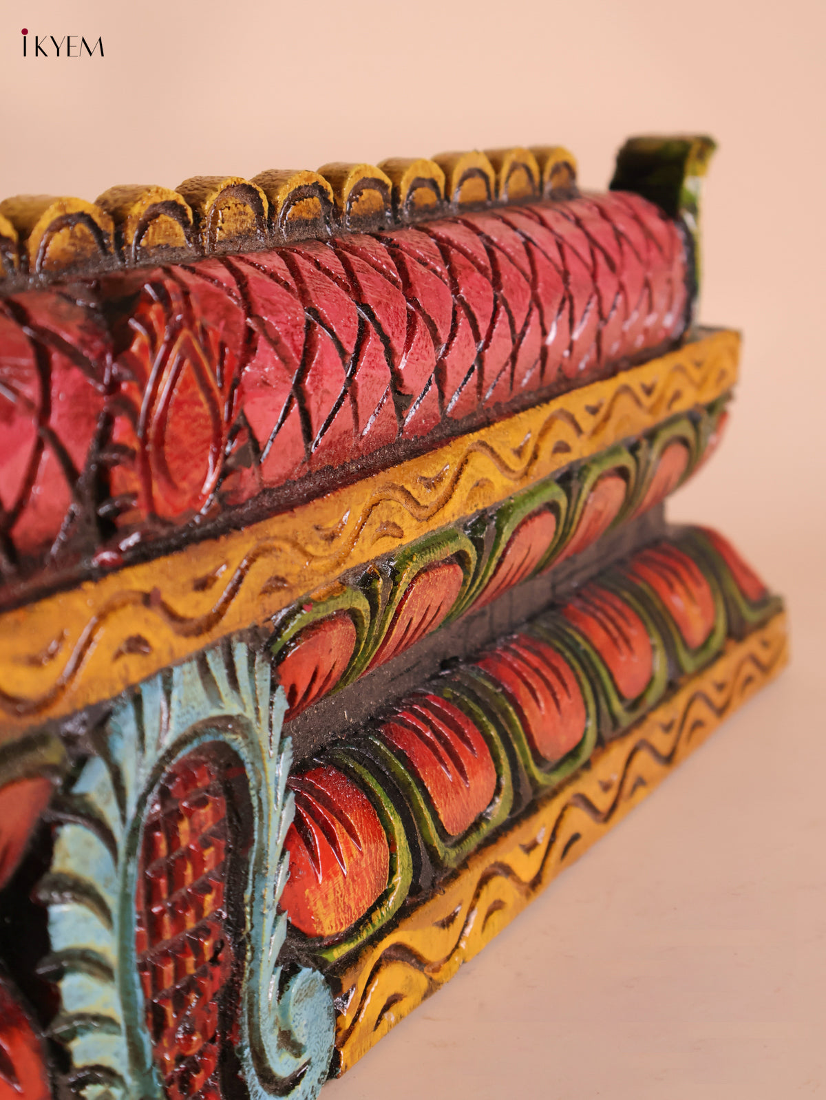 Wooden Hand carved Painted Horizandal Gopuram-(8x36)