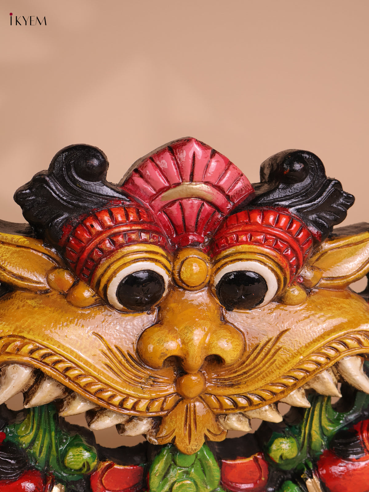 Wooden Hand Carved Painted Horse Yazhi Wall Bracket (13x18)