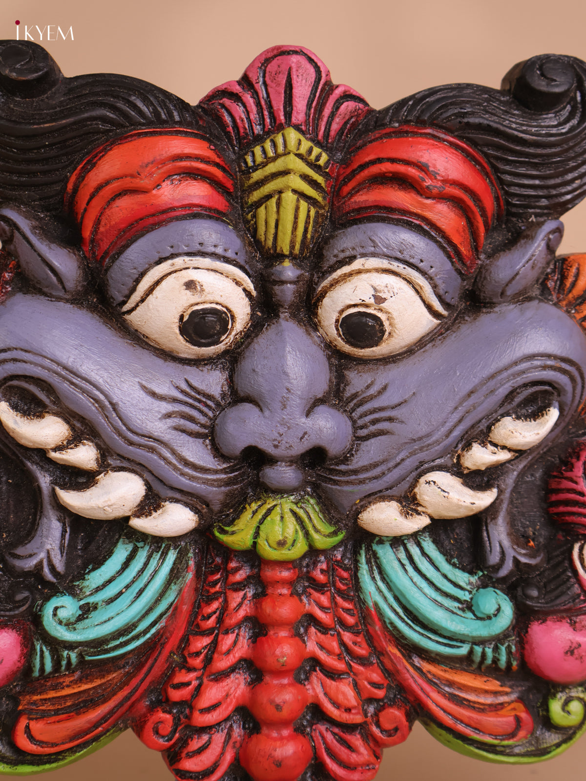 Wooden Hand Carved Painted Horse Yazhi Wall Bracket (12x15)
