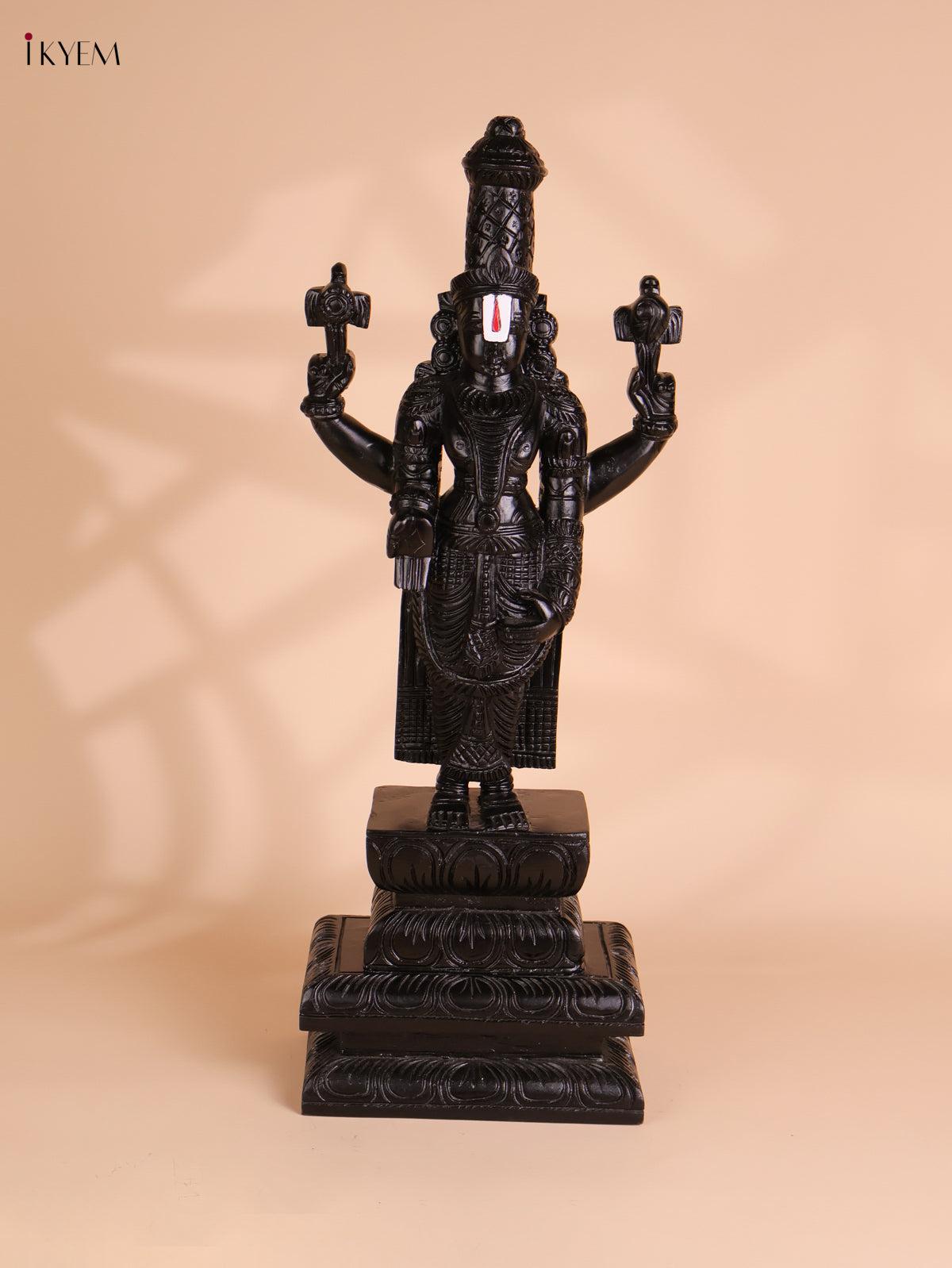 Wooden Hand Carved Painted Kalyana Balaji Statue (26x9)