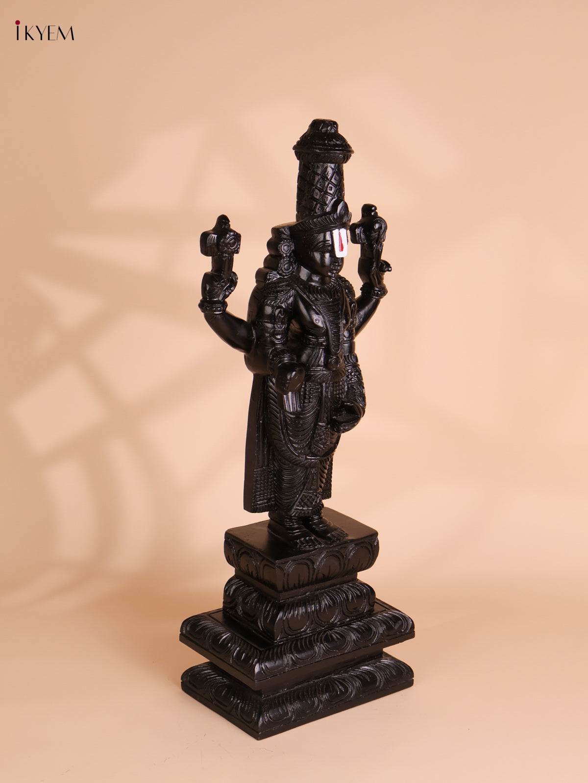 Wooden Hand Carved Painted Kalyana Balaji Statue (26x9)
