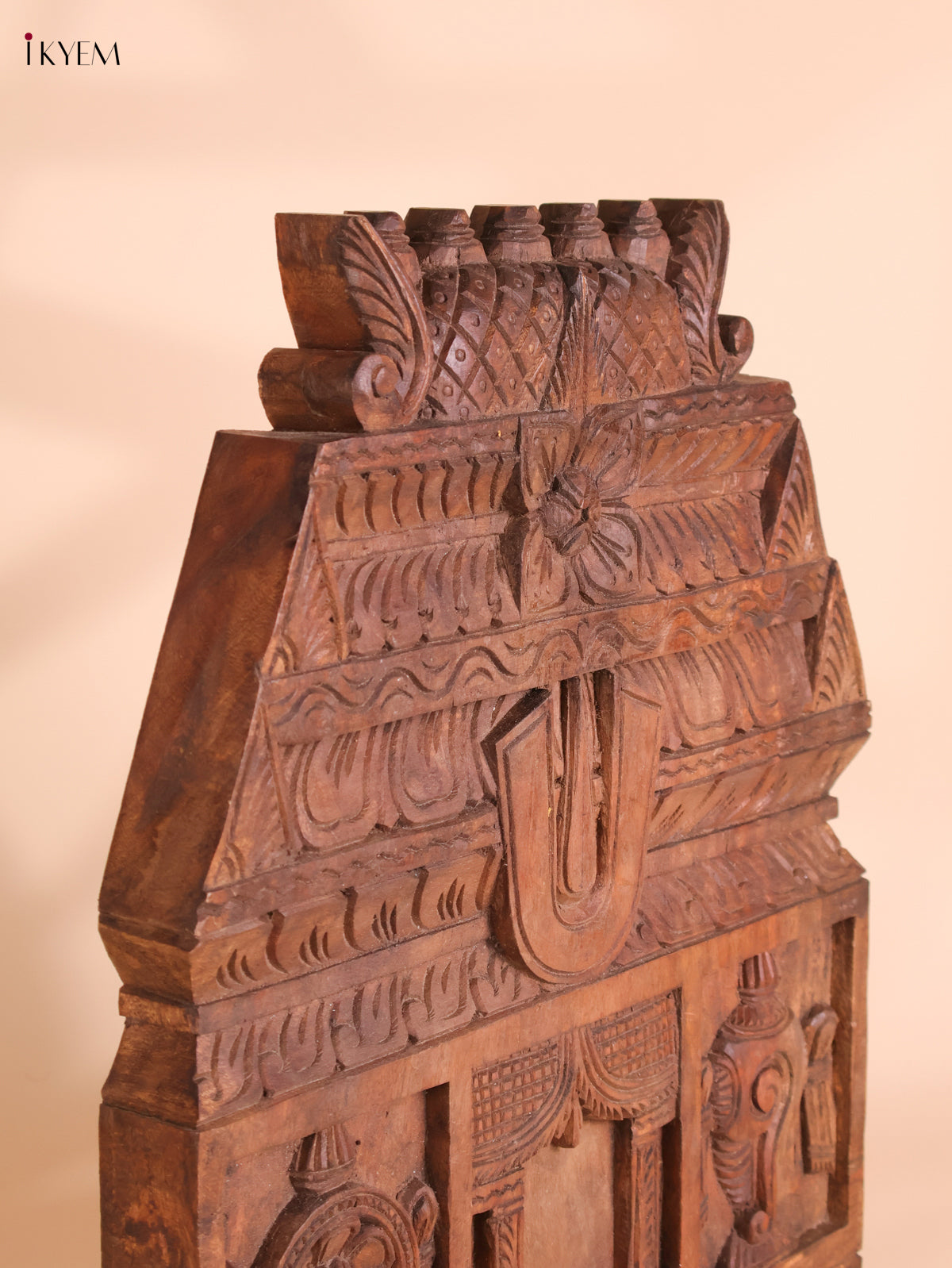 Wooden Hand Carved Namam Gopuram-(18x15)