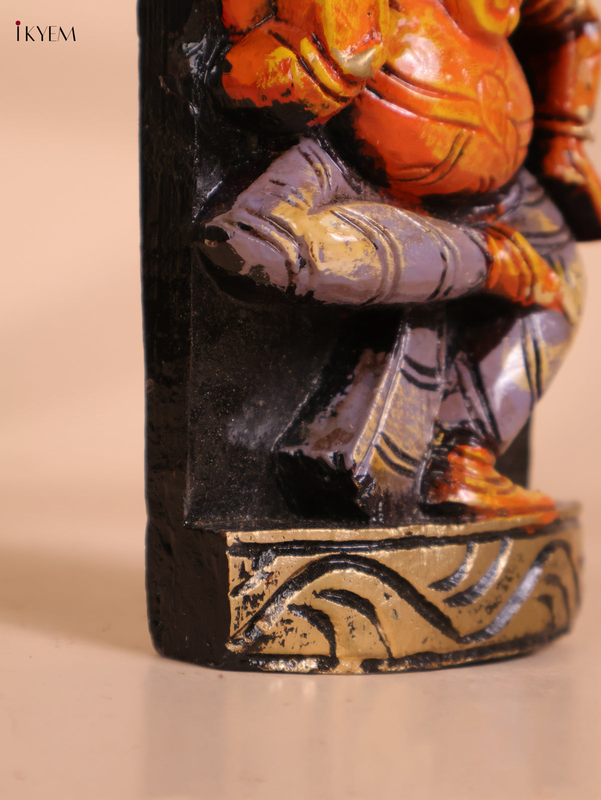 Wooden Hand Carved Painted Ganesha Vertical (29x4)