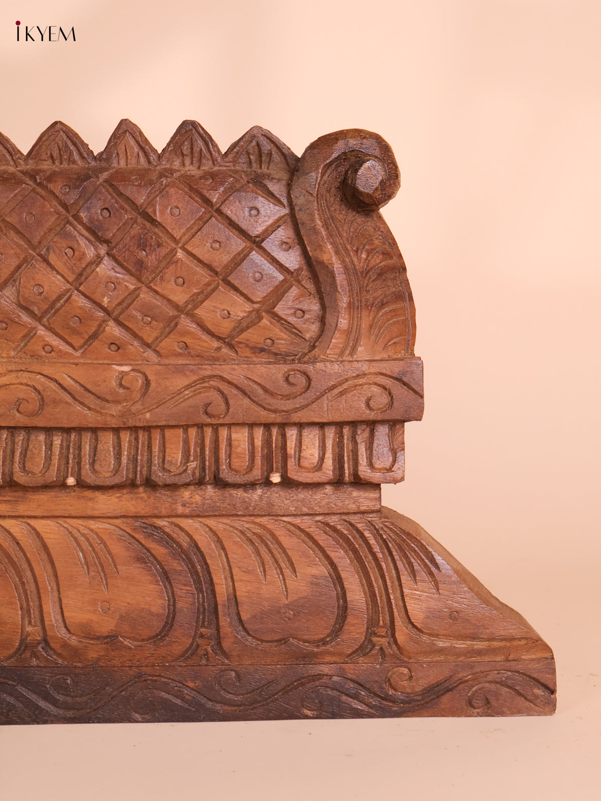 Wooden Hand Carved Gopuram Panel-Wood (10x30)