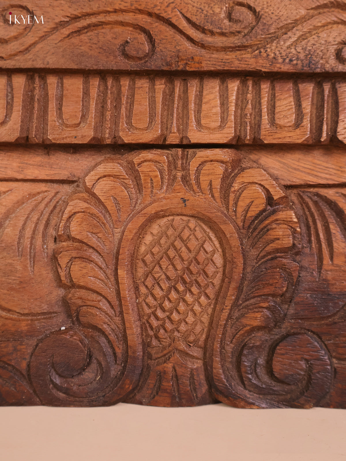 Wooden Hand Carved Gopuram Panel-Wood (10x30)