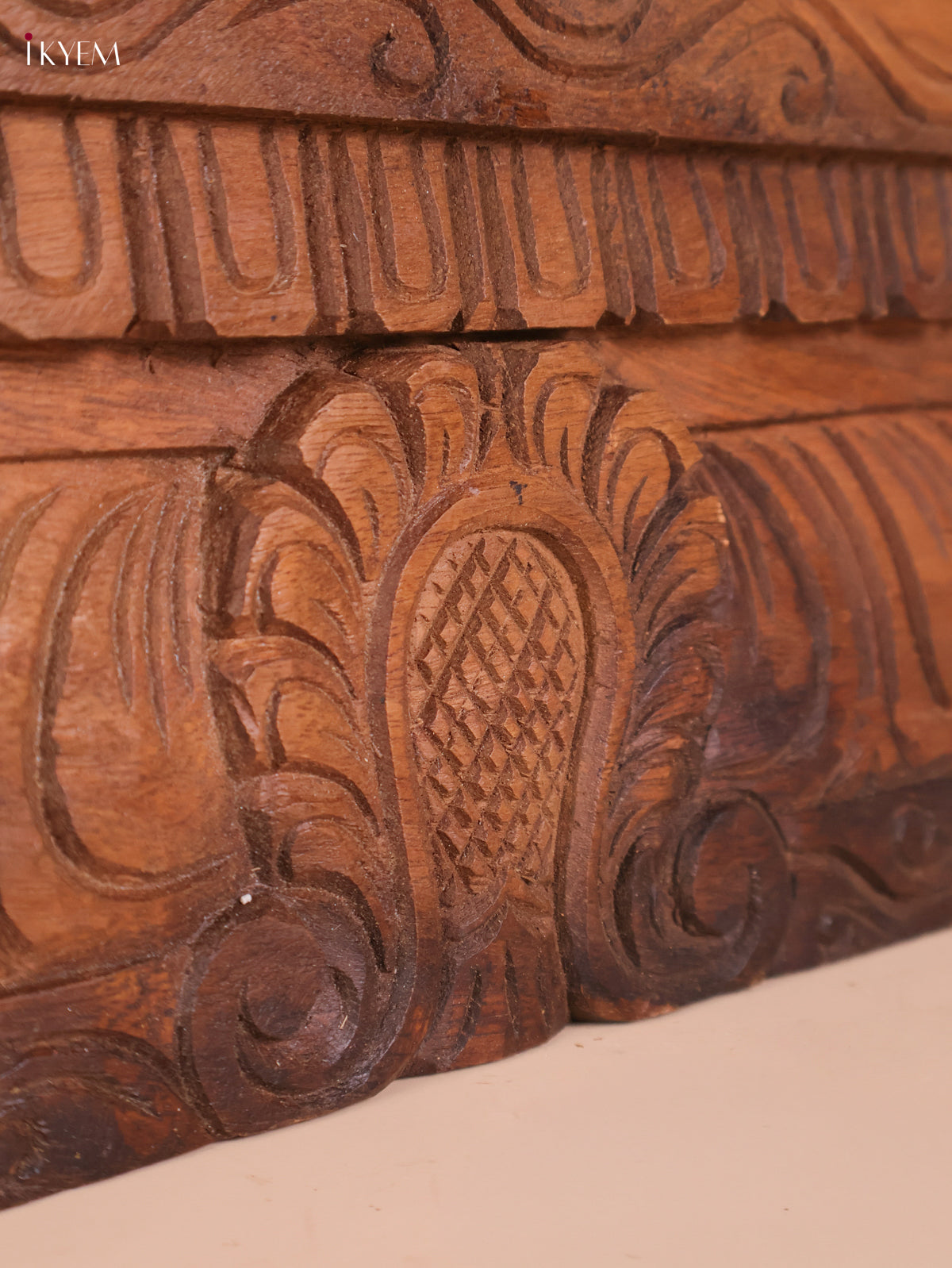 Wooden Hand Carved Gopuram Panel-Wood (10x30)
