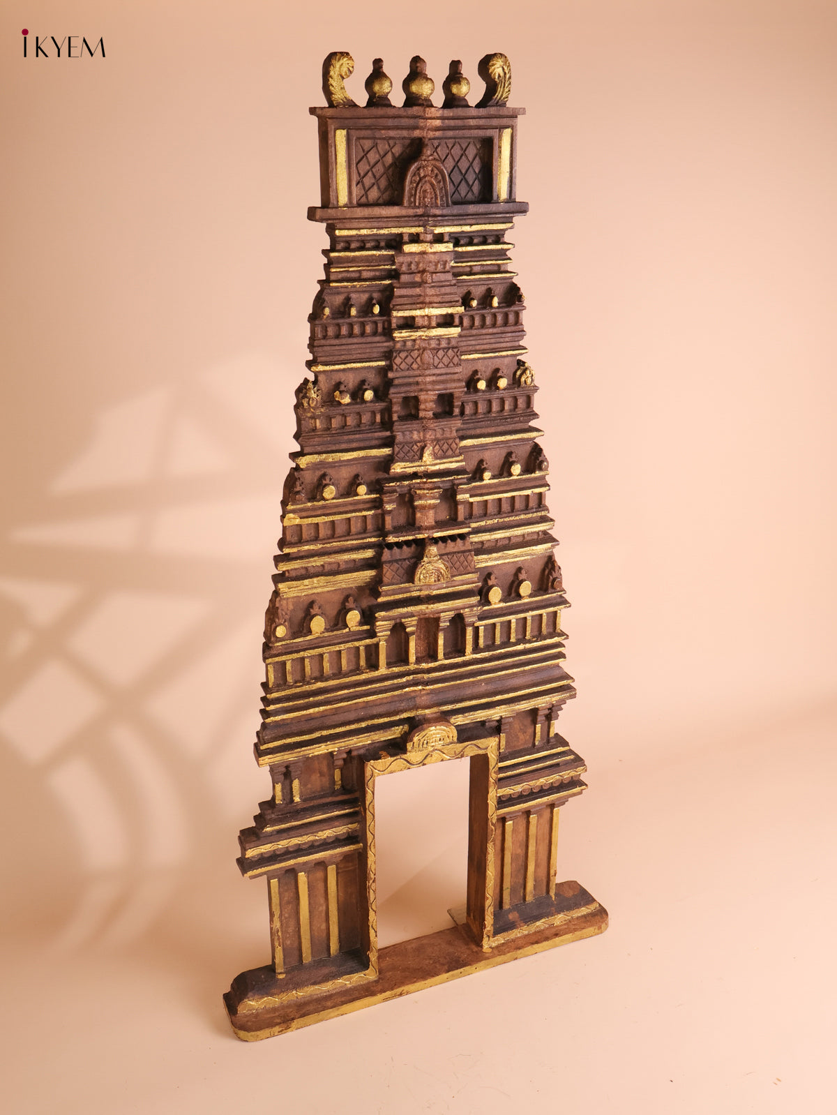 Wooden Hand Carved Temple Gopuram Vertical (37x18)