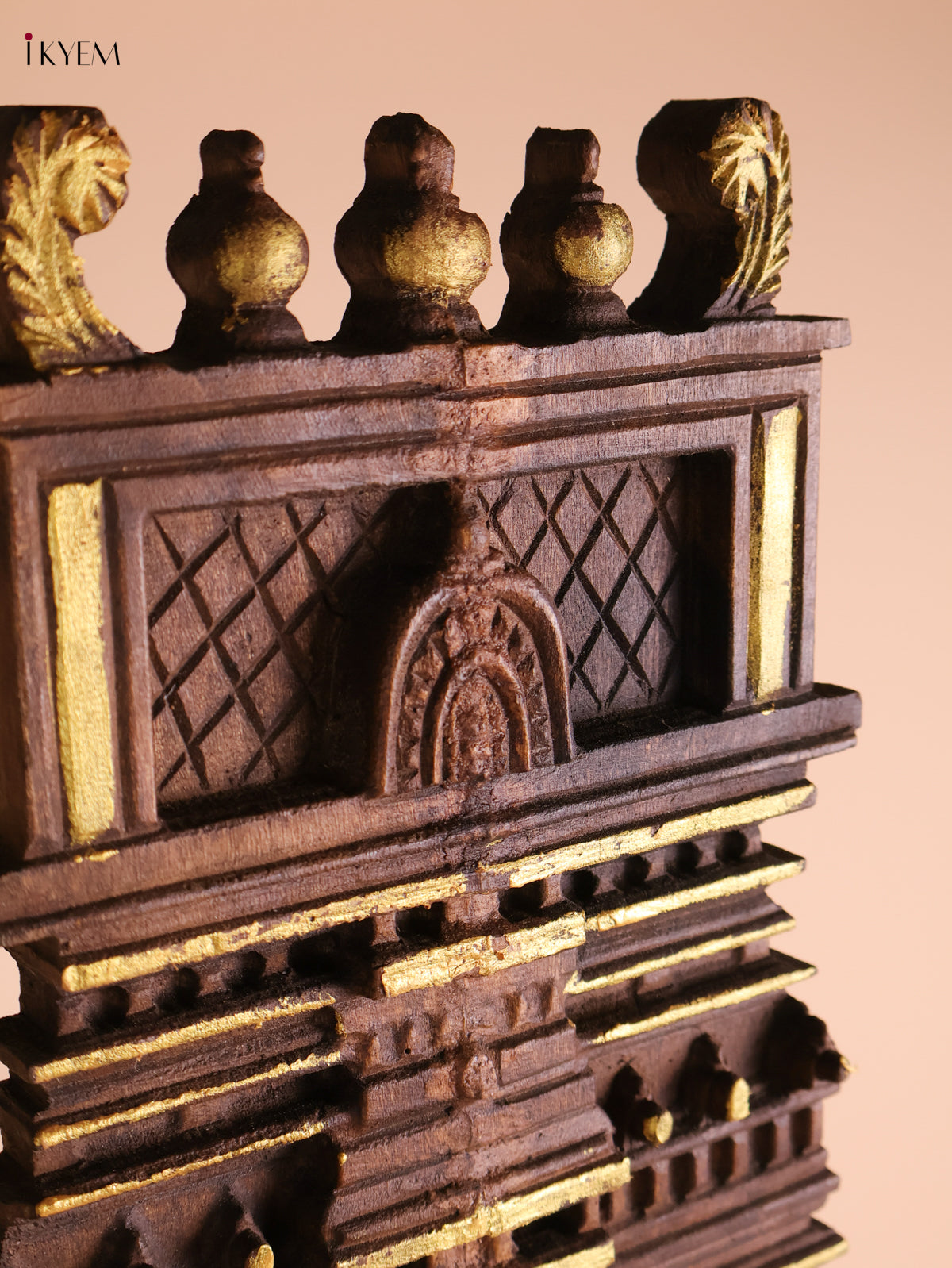 Wooden Hand Carved Temple Gopuram Vertical (37x18)
