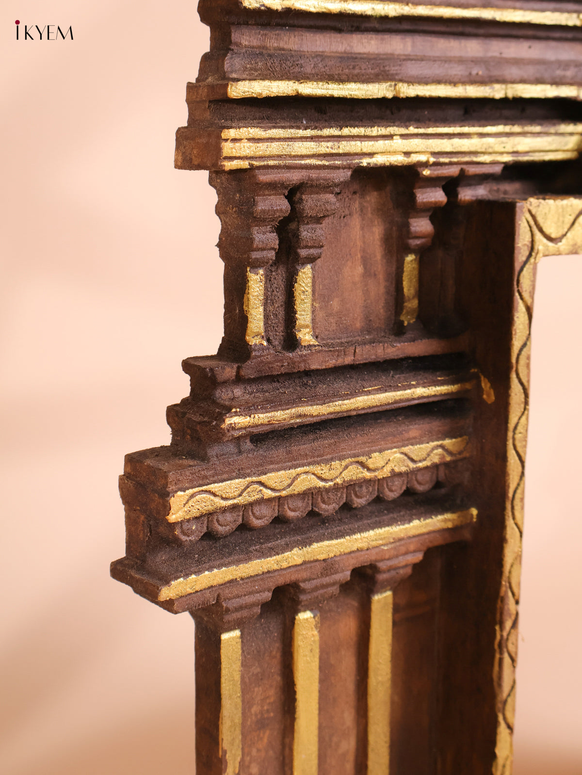 Wooden Hand Carved Temple Gopuram Vertical (37x18)