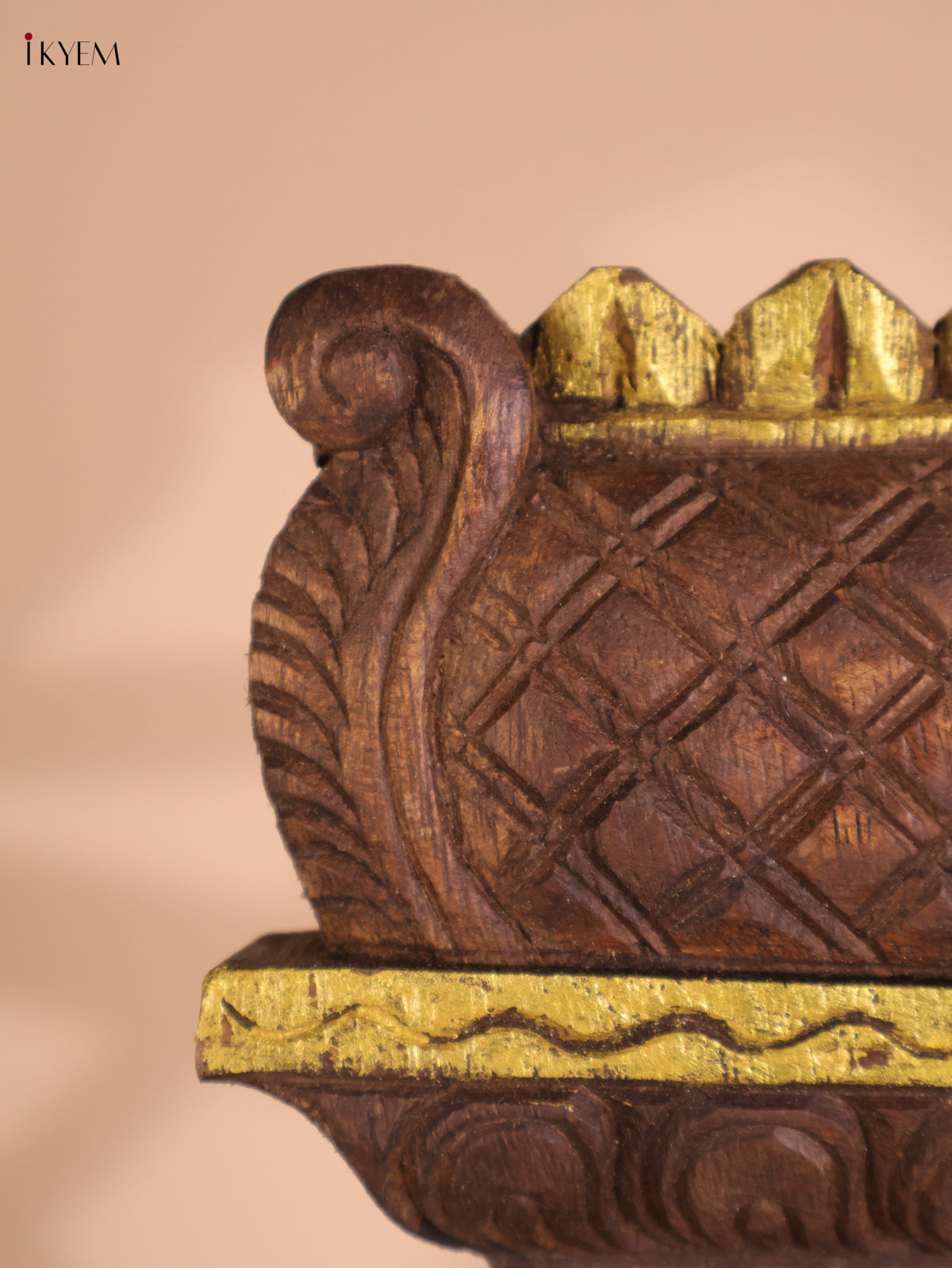 Wooden Hand Carved Krishna Avataram Gopuram Vertical (24x12)