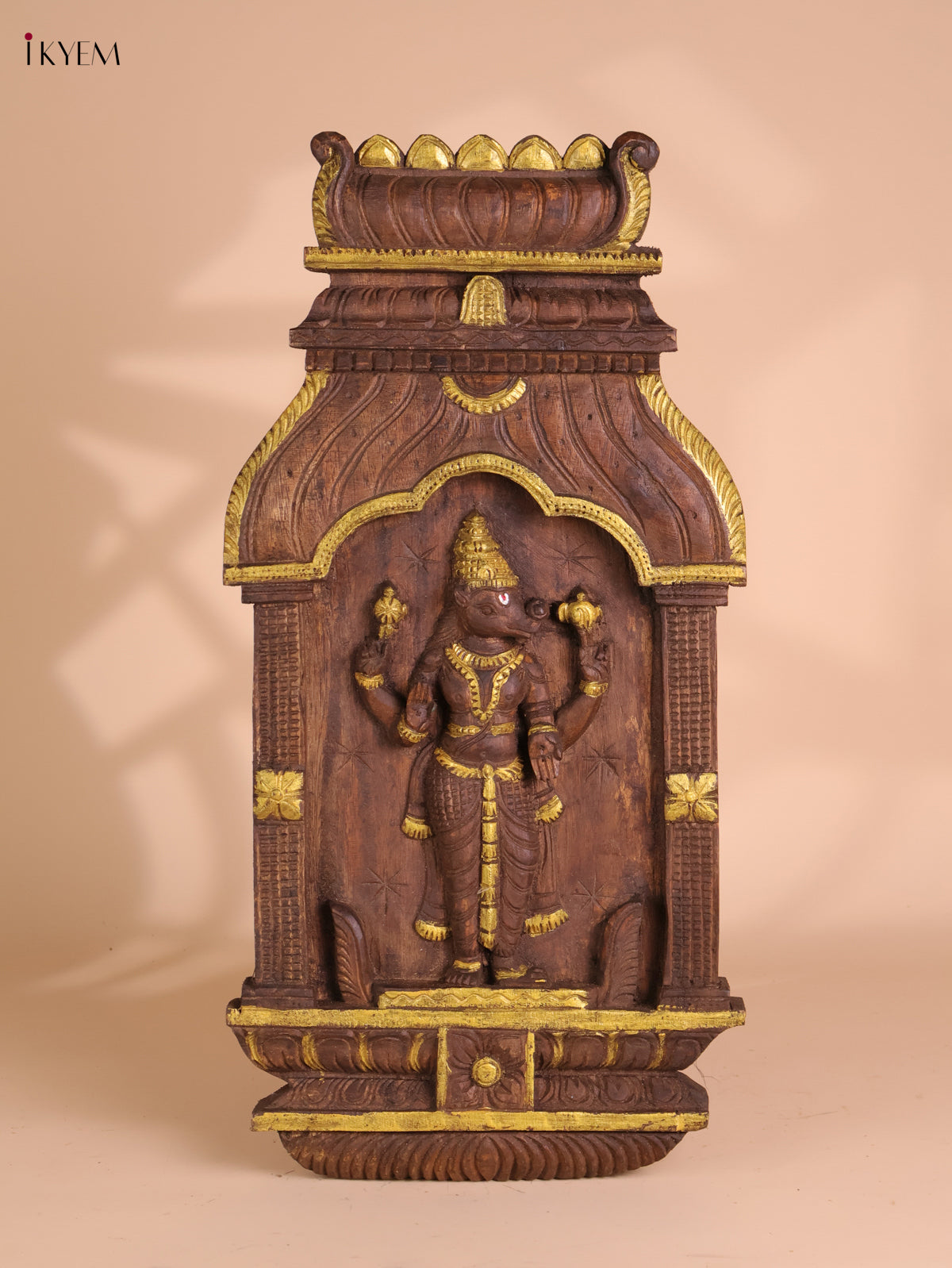 Wooden Hand Carved Varha Avataram Gopuram Vertical (24x12)