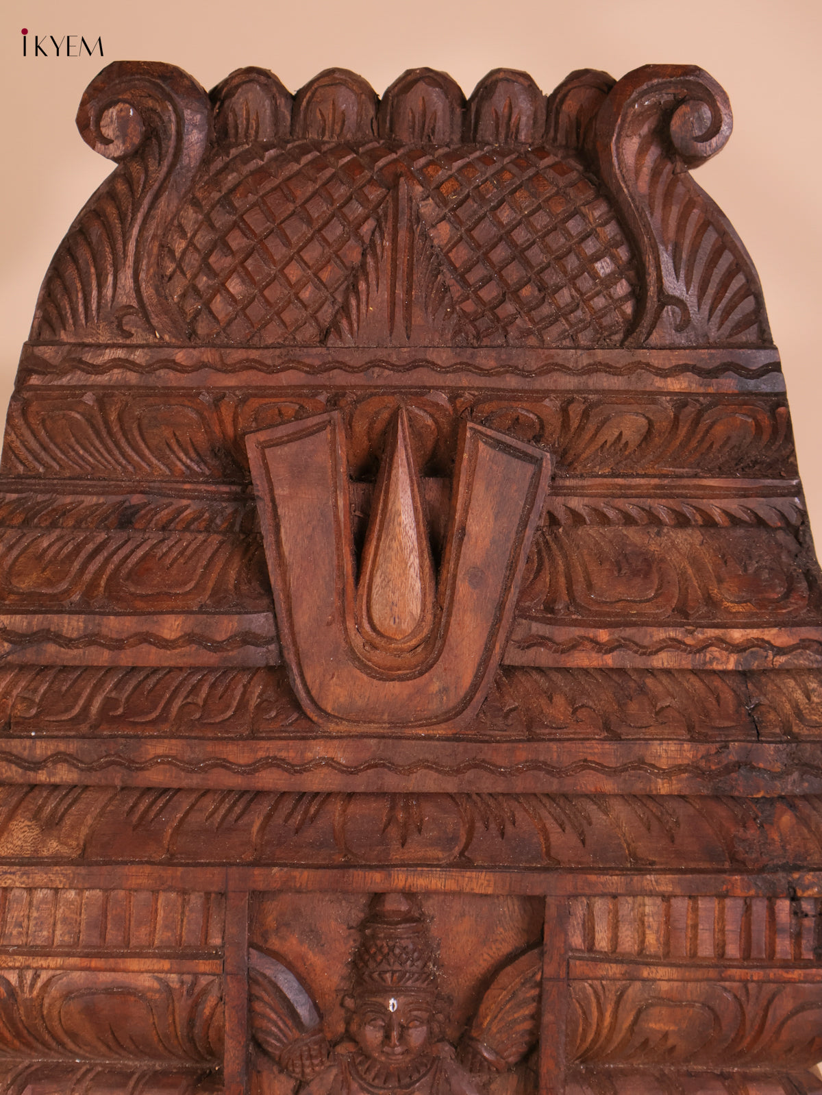 Wooden Hand Carved Painted Garudan Vertical Gopuram (24x12)