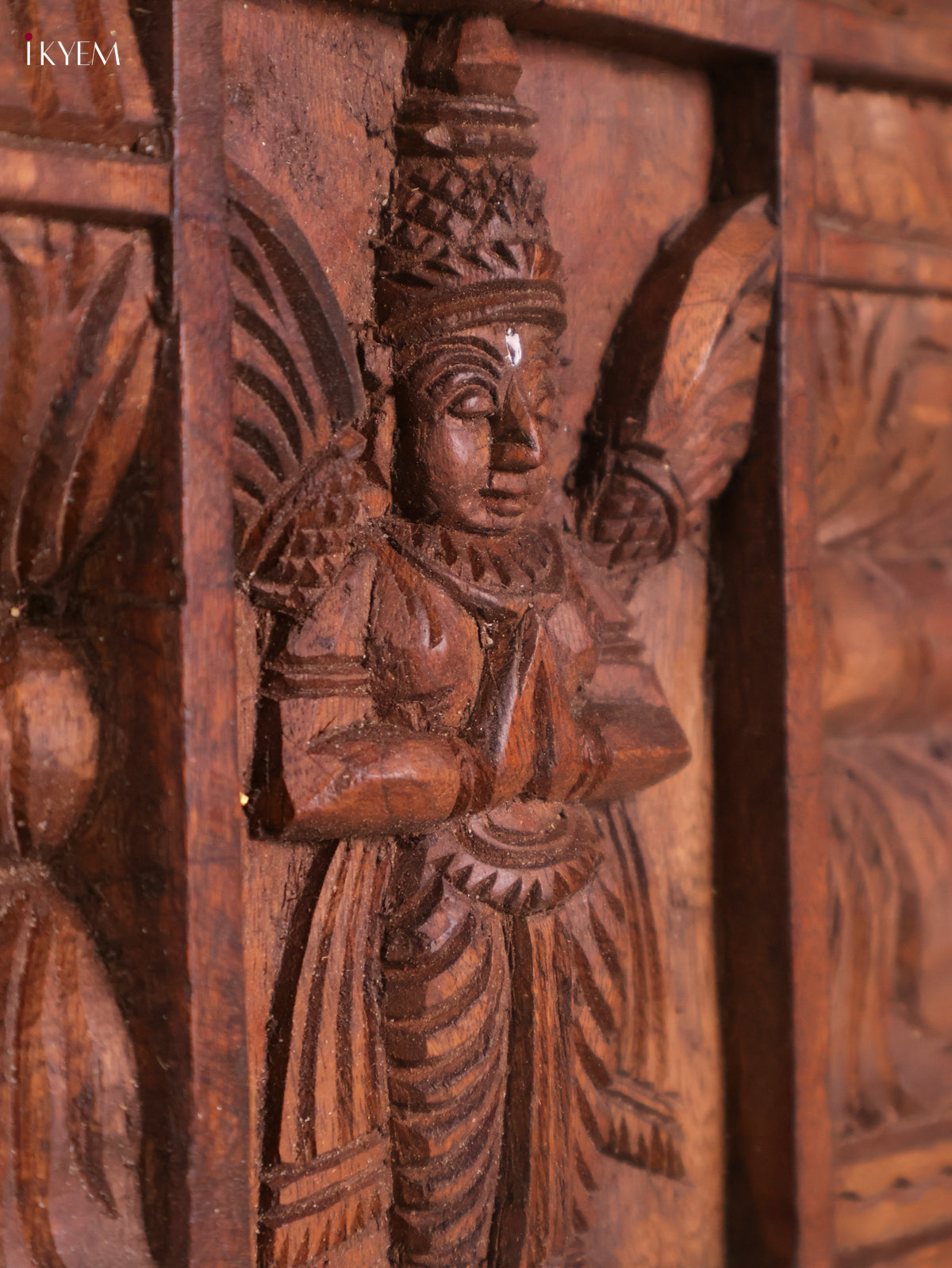 Wooden Hand Carved Painted Garudan Vertical Gopuram (24x12)