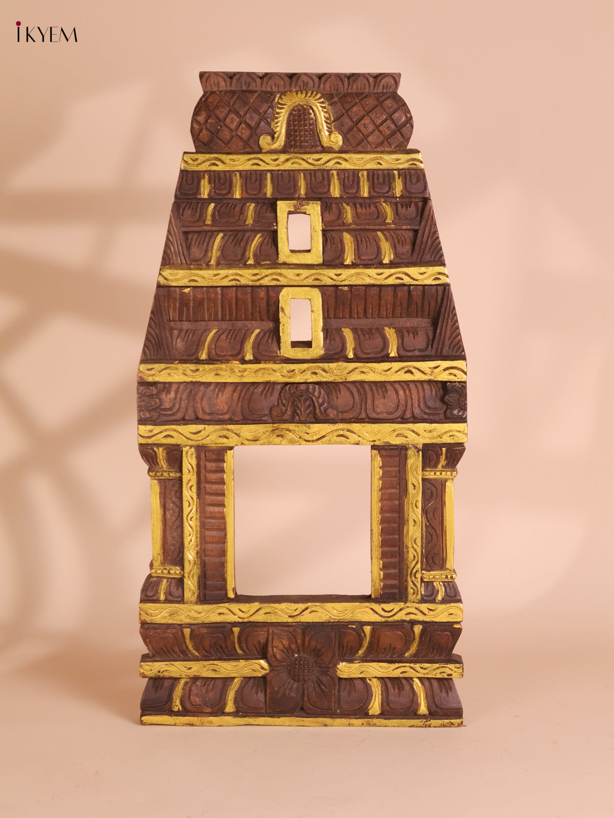 Wooden Hand Carved Vertical Gopuram (24x12)