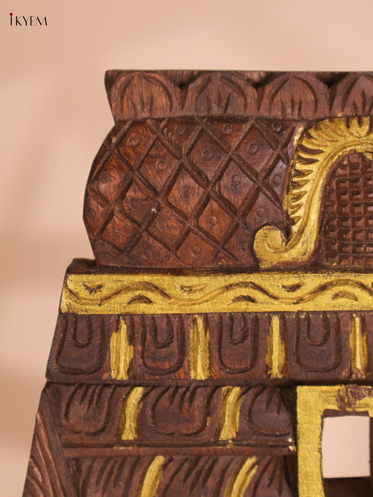 Wooden Hand Carved Vertical Gopuram (24x12)