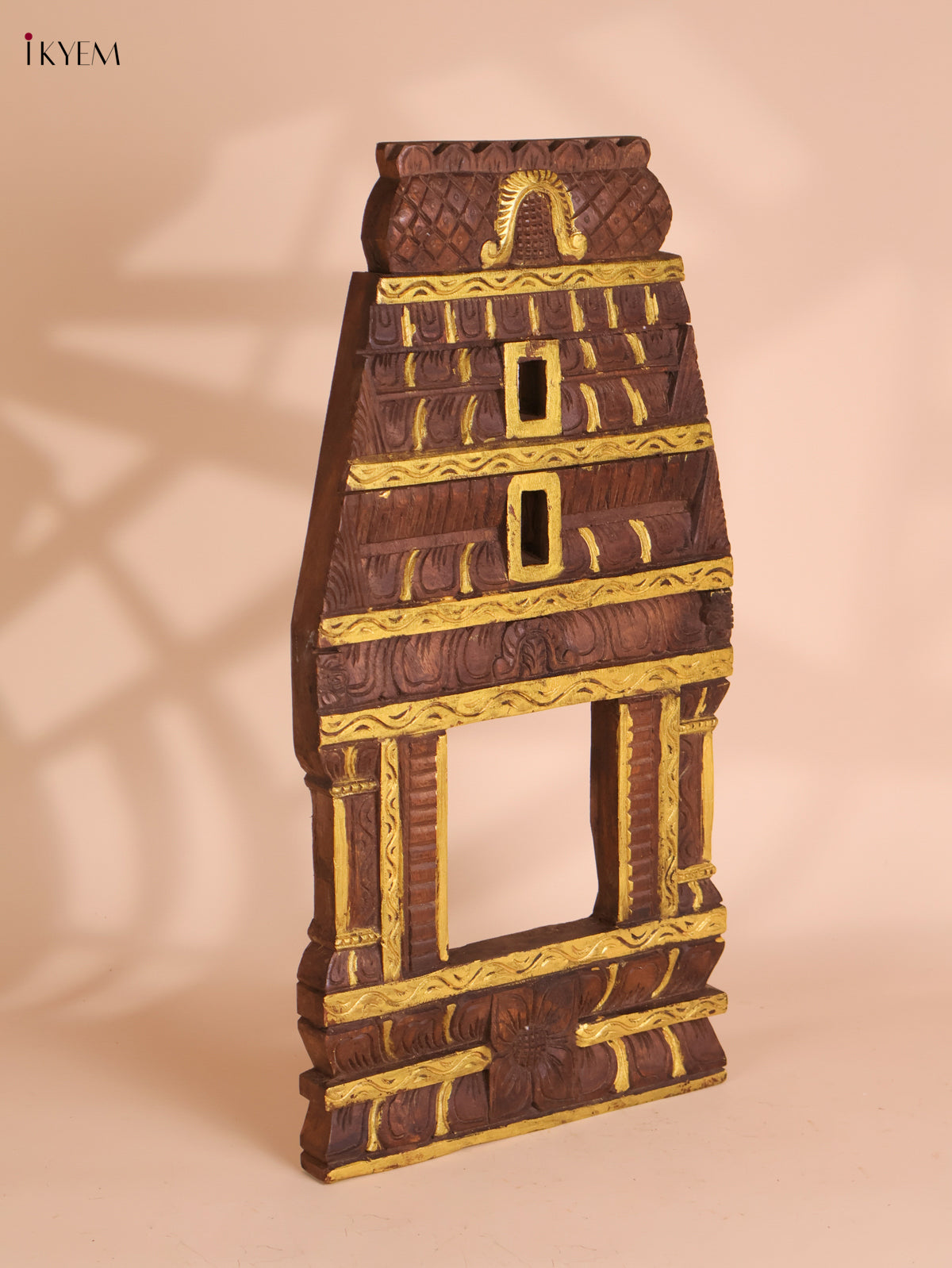 Wooden Hand Carved Vertical Gopuram (24x12)