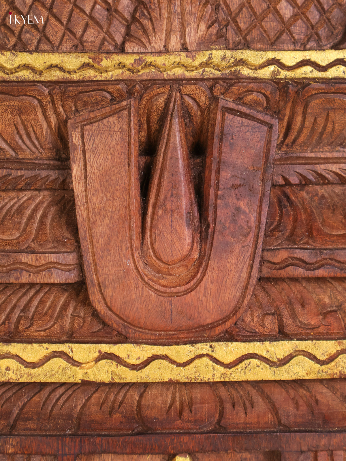 Wooden Hand Carved Hanuman Vertical Gopuram-Wood (24x12)