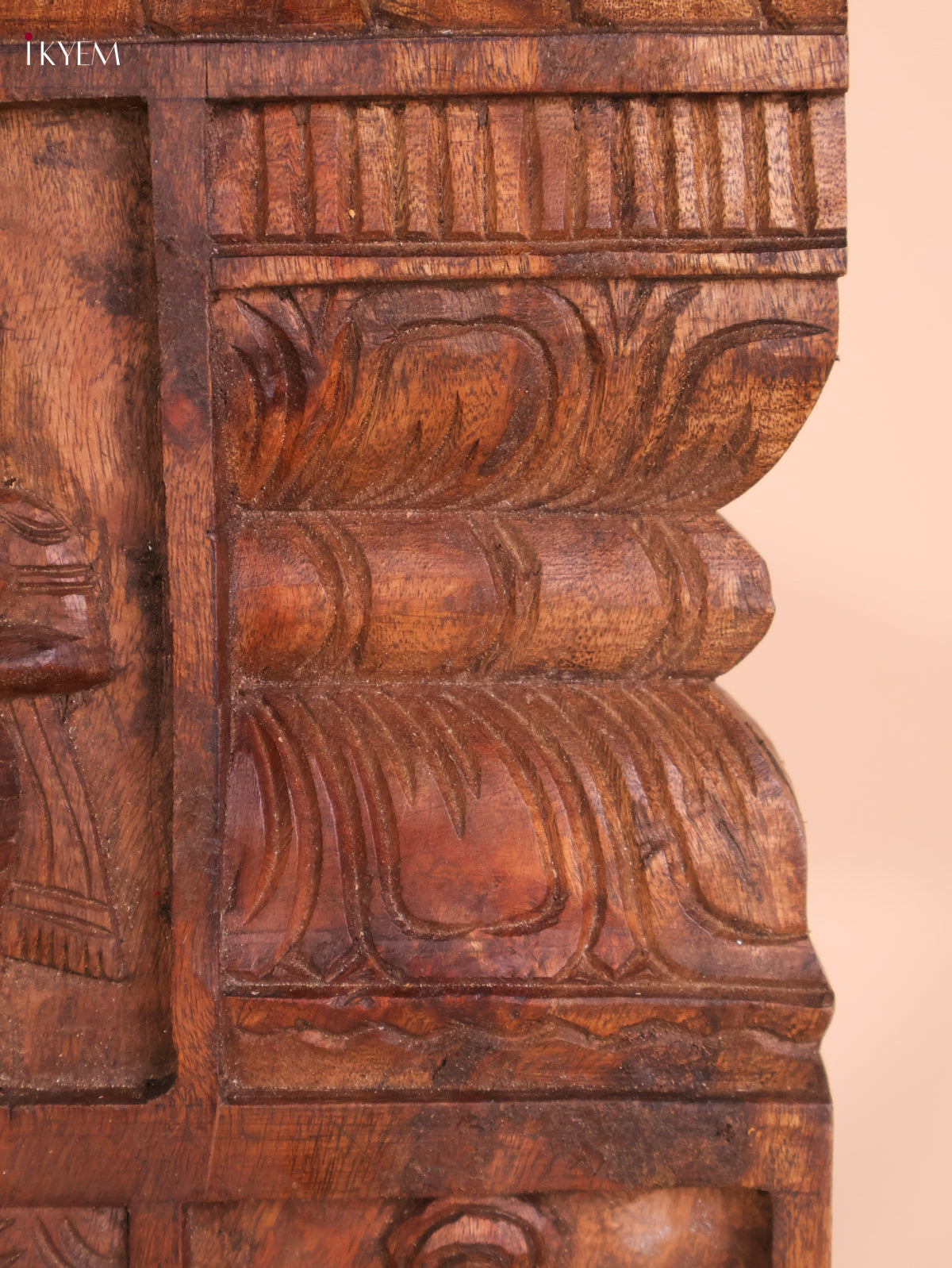 Wooden Hand Carved Hanuman Vertical Gopuram-Wood (24x12)