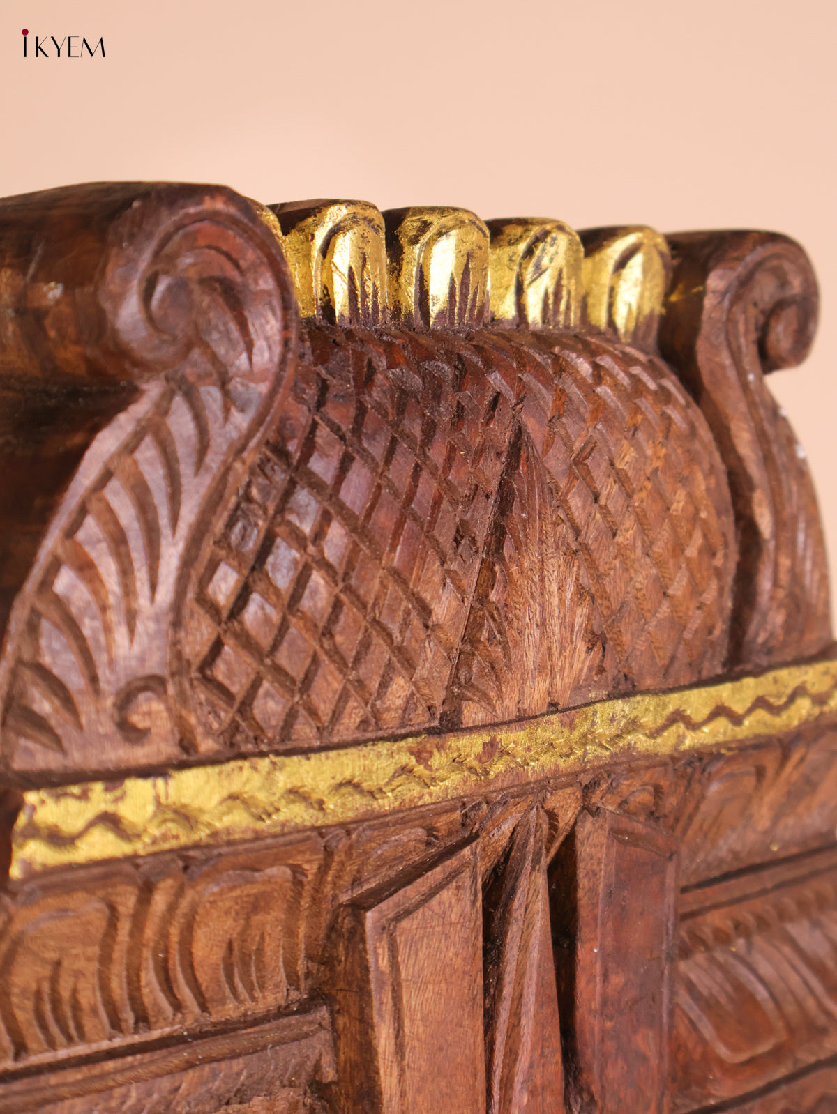 Wooden Hand Carved Hanuman Vertical Gopuram-Wood (24x12)
