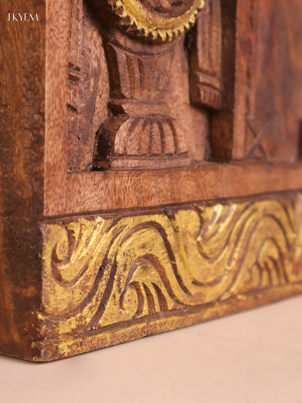 Wooden Hand Carved Hanuman Vertical Gopuram-Wood (24x12)