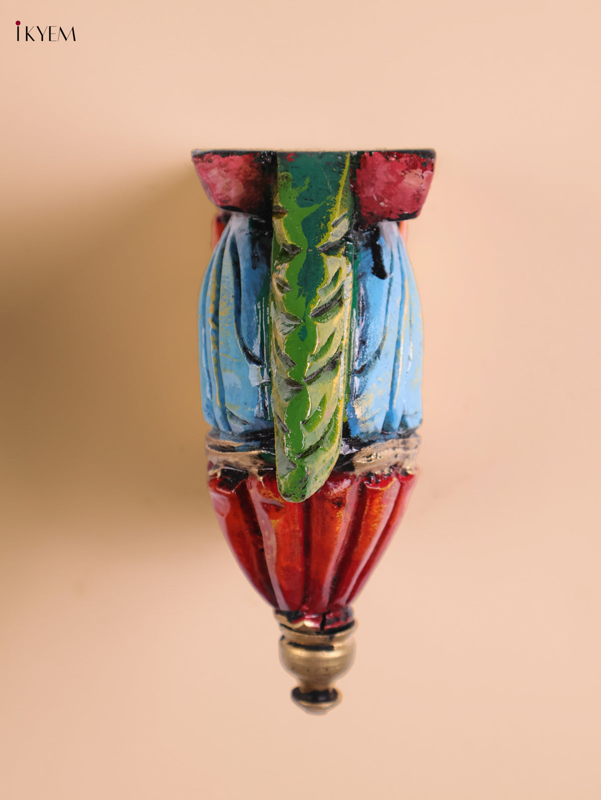 Wooden Hand Carved Painted Bodhil wall Bracket (Set of 2)(7x9)