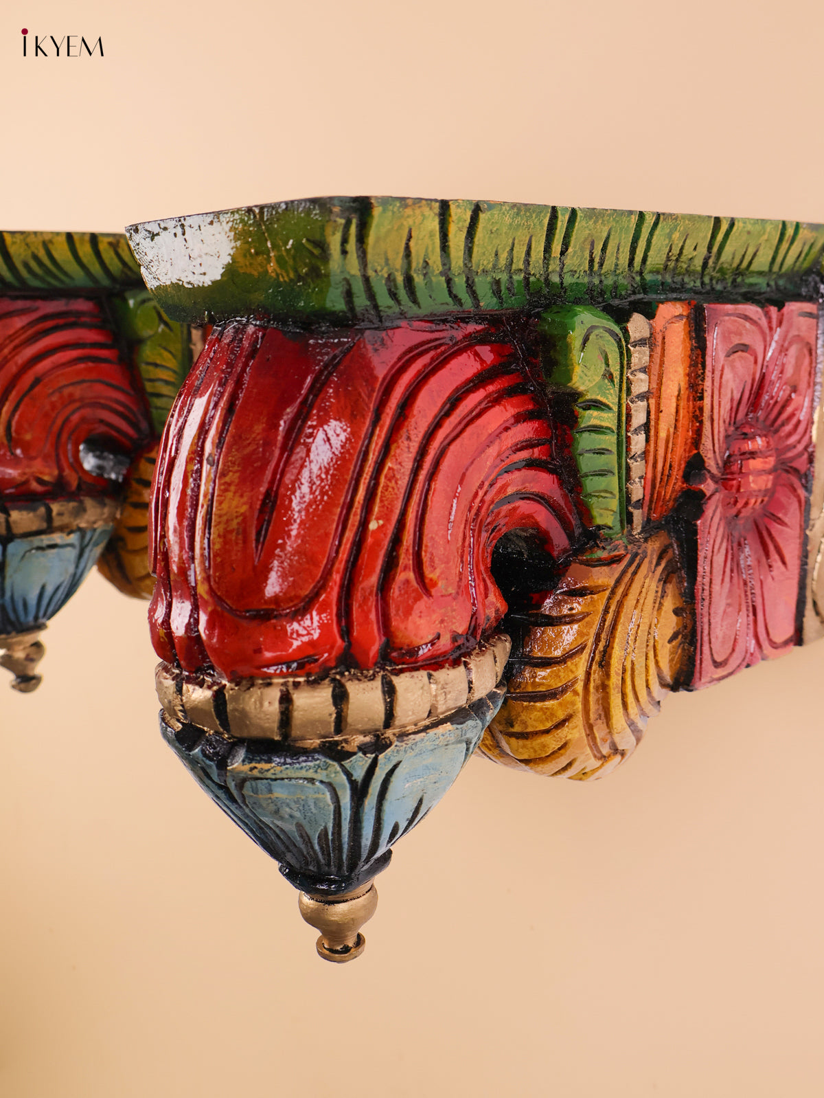 Wooden Hand Carved Painted Bodhil wall Bracket(10x12)