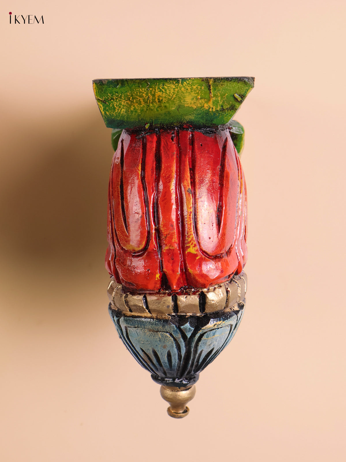 Wooden Hand Carved Painted Bodhil wall Bracket(10x12)
