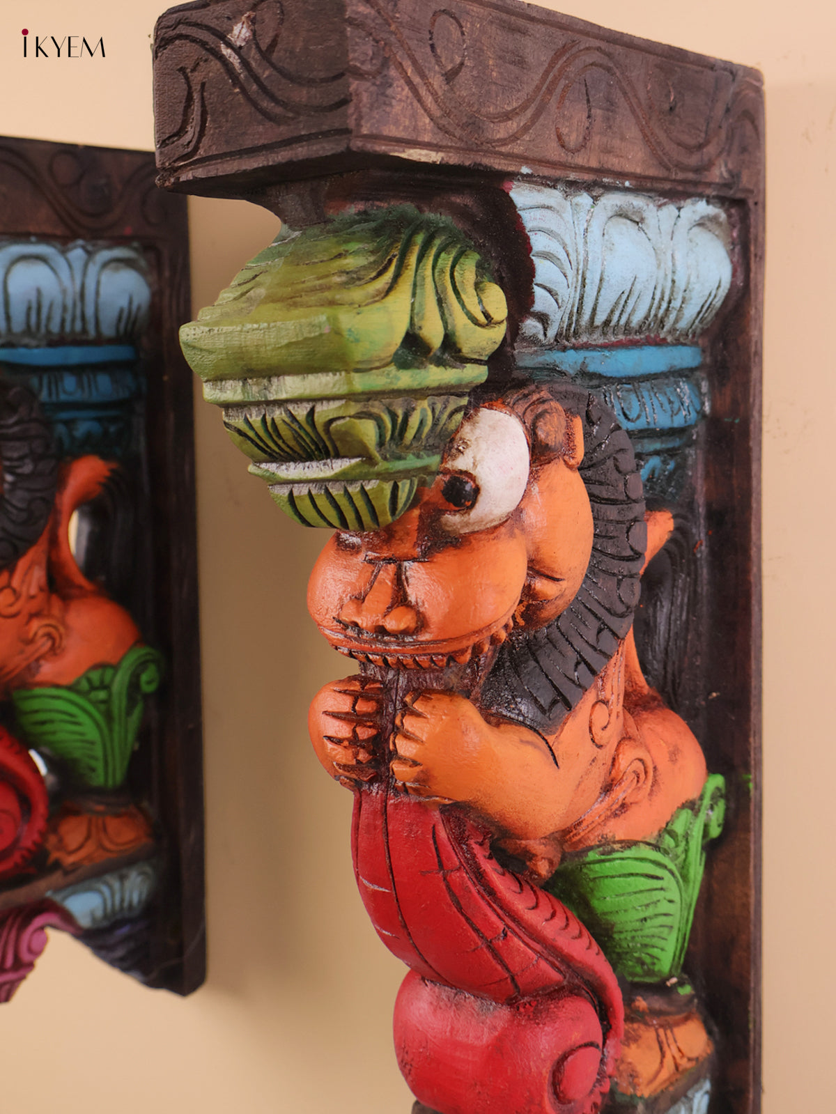 Wooden Hand Carved Yali Bracket(15x8)
