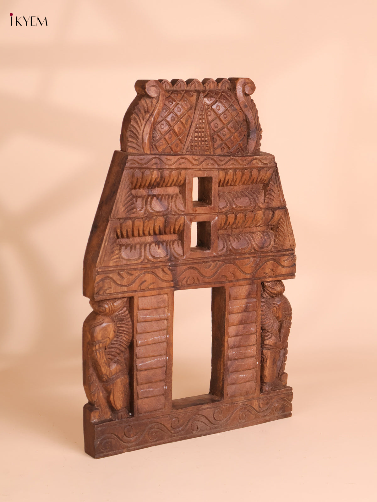 Wooden Hand Carved Yalli Gopuram (18x12)