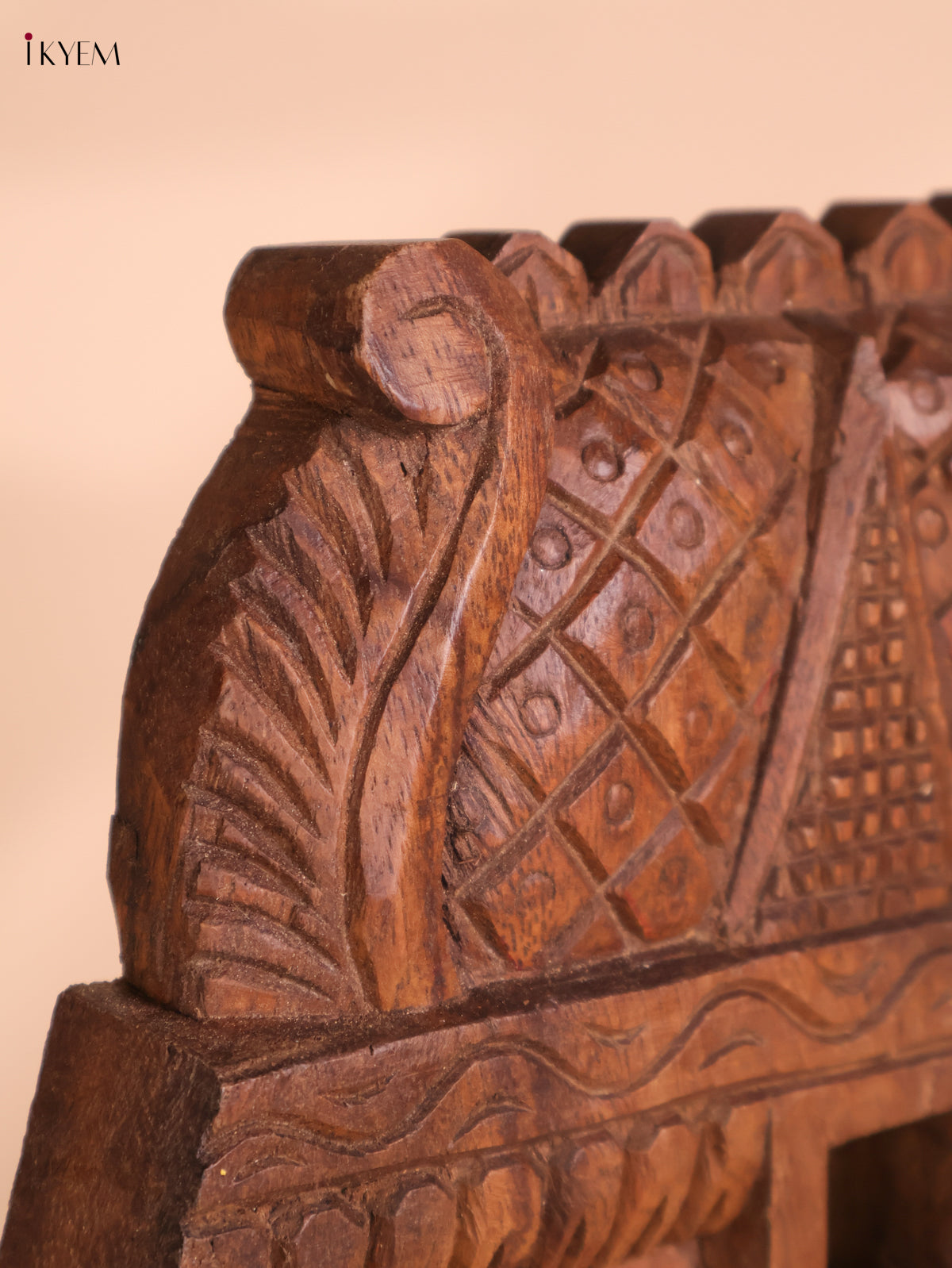 Wooden Hand Carved Yalli Gopuram (18x12)