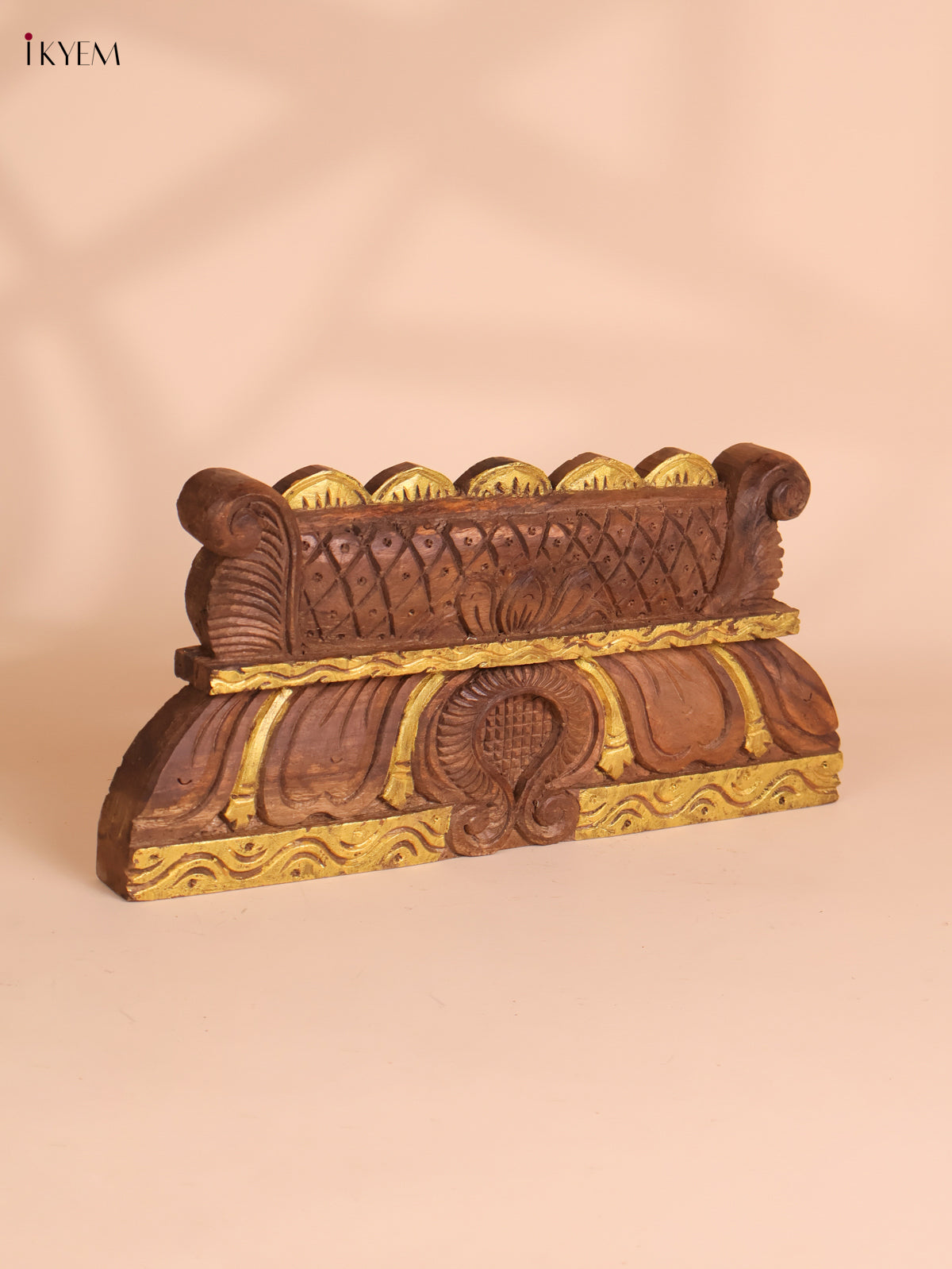 Wooden Hand Carved Gopuram Panel (7x15)