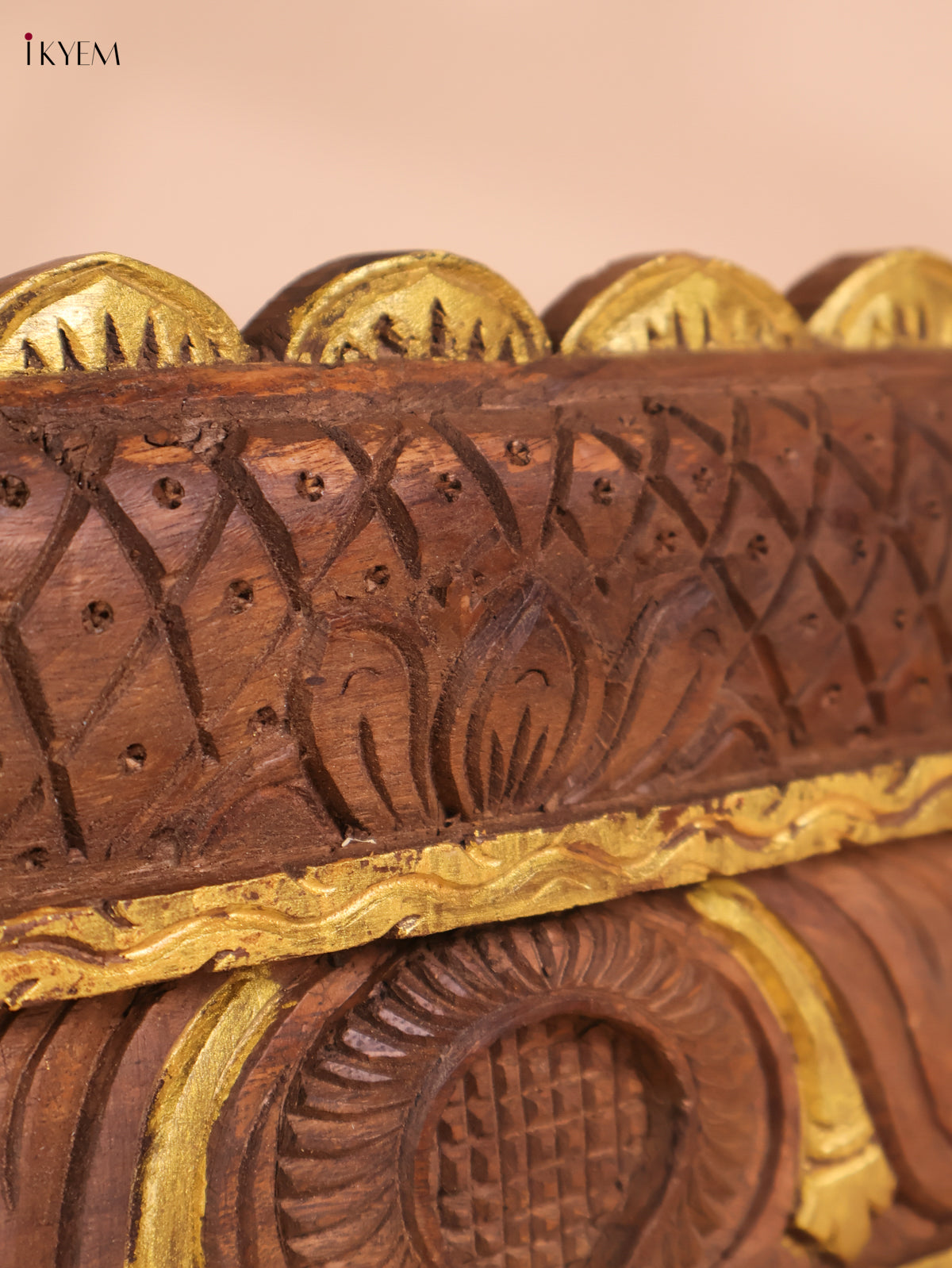 Wooden Hand Carved Gopuram Panel (7x15)