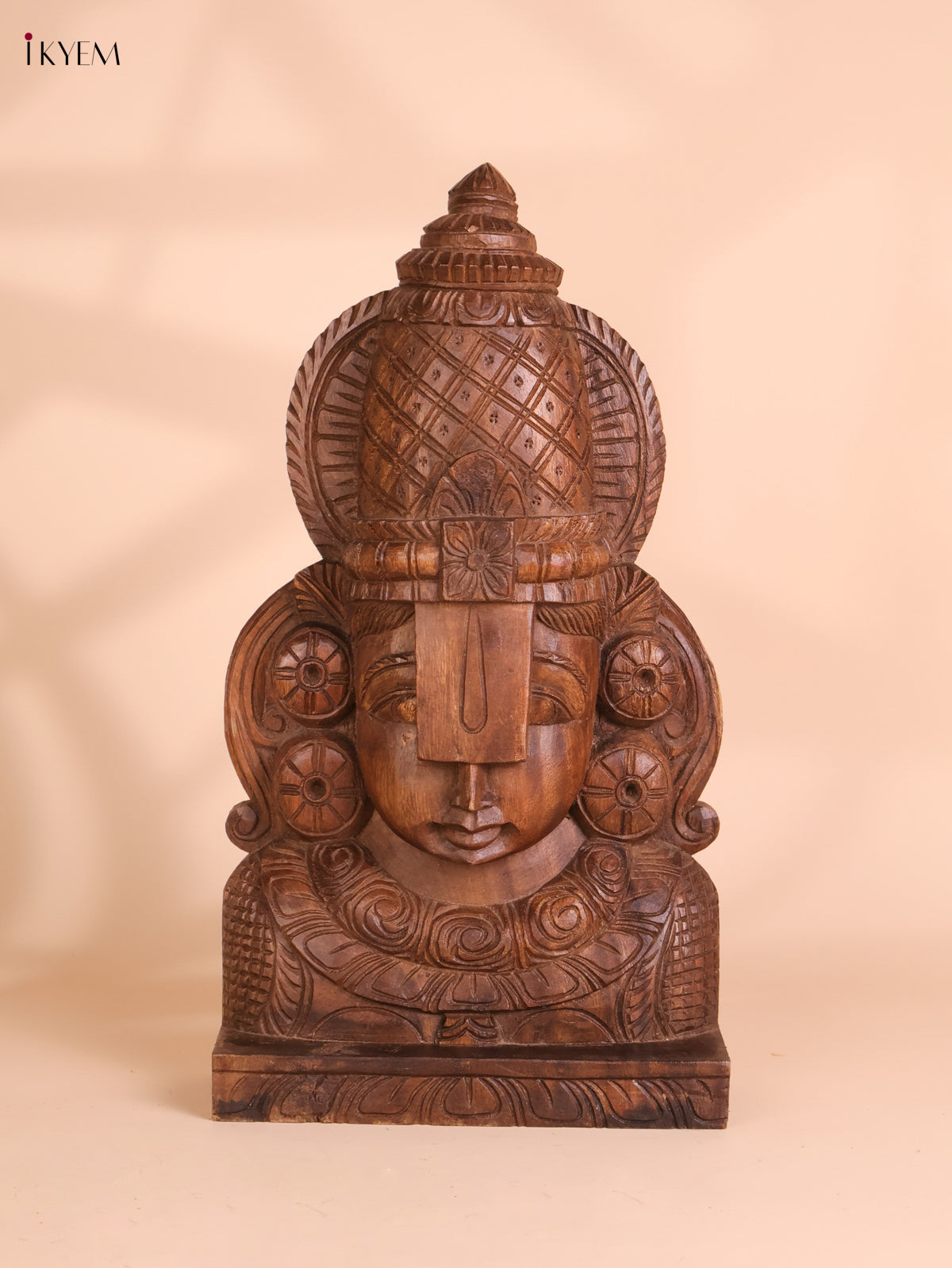 Wooden Hand Carved Painted Lord Balaji Heads(18x10)
