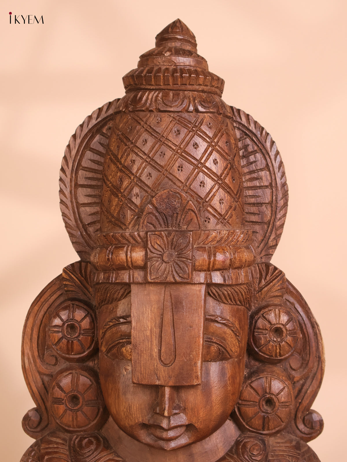 Wooden Hand Carved Painted Lord Balaji Heads(18x10)