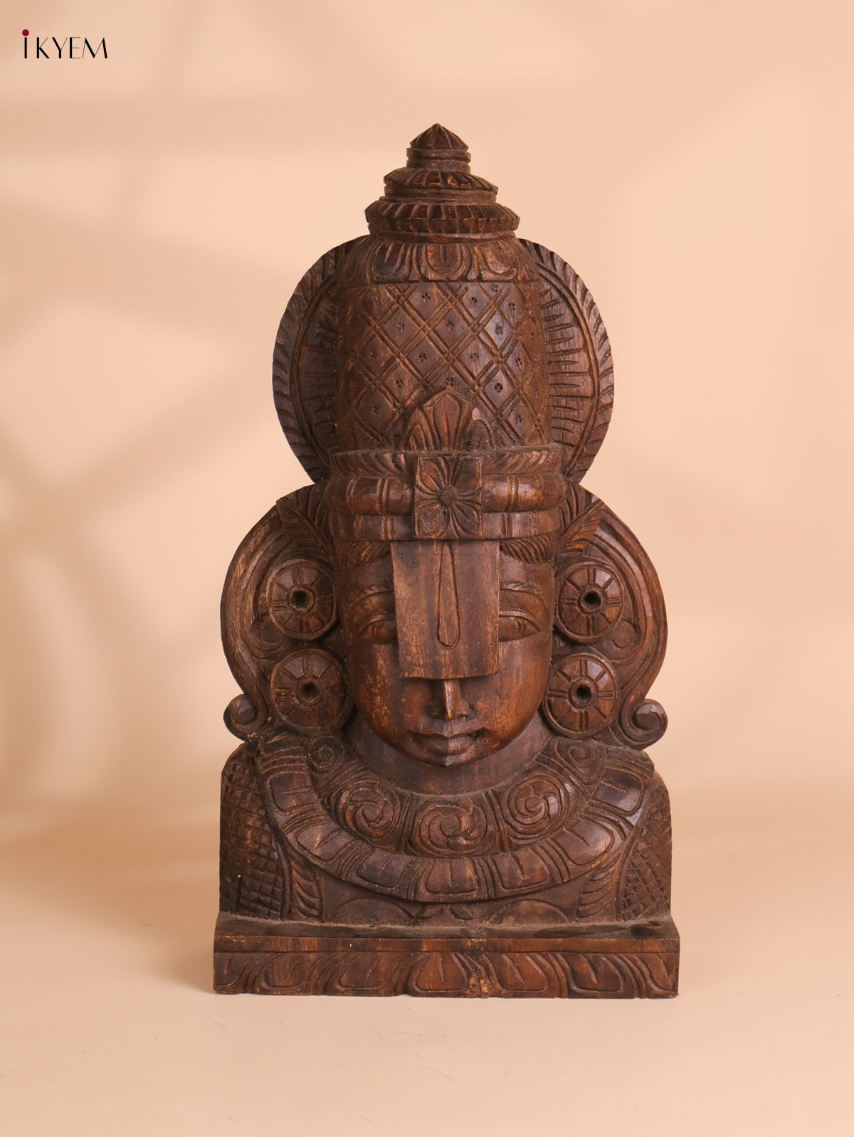 Wooden Hand Carved Painted Lord Balaji Heads(18x10)