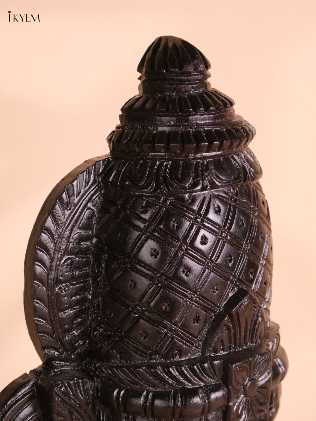 Wooden Hand Carved Painted Lord Balaji Heads Black(18x10)