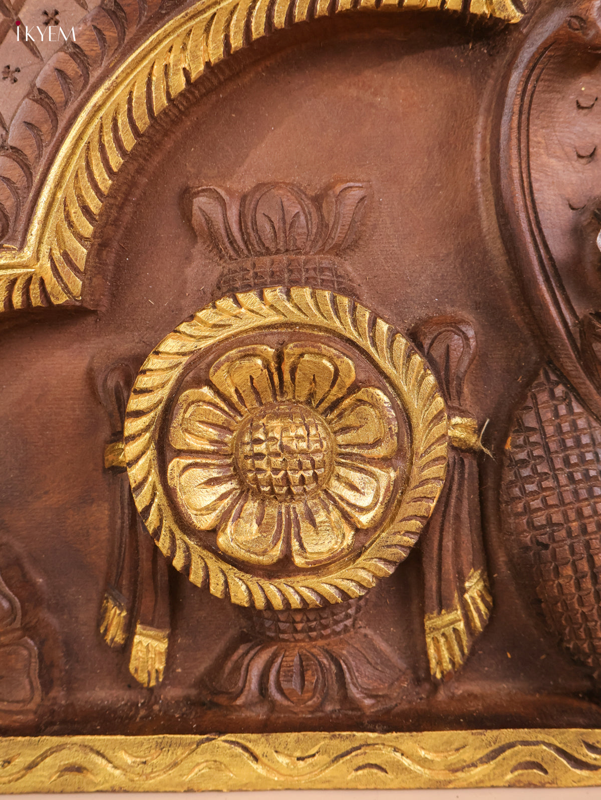 Wooden Hand Carved Maha Vishnu Panel (16x36)