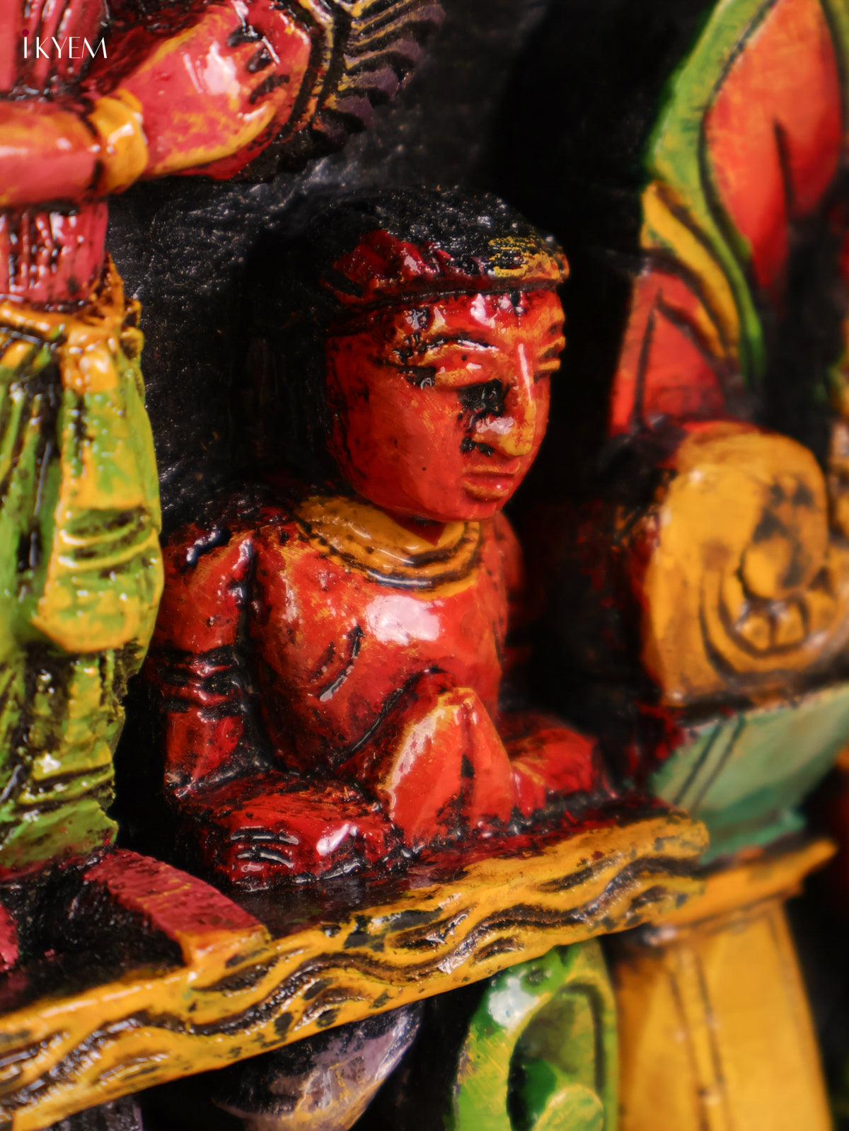 Wooden carved Ganesha Lakshmi Saraswathi Panel (10x48)